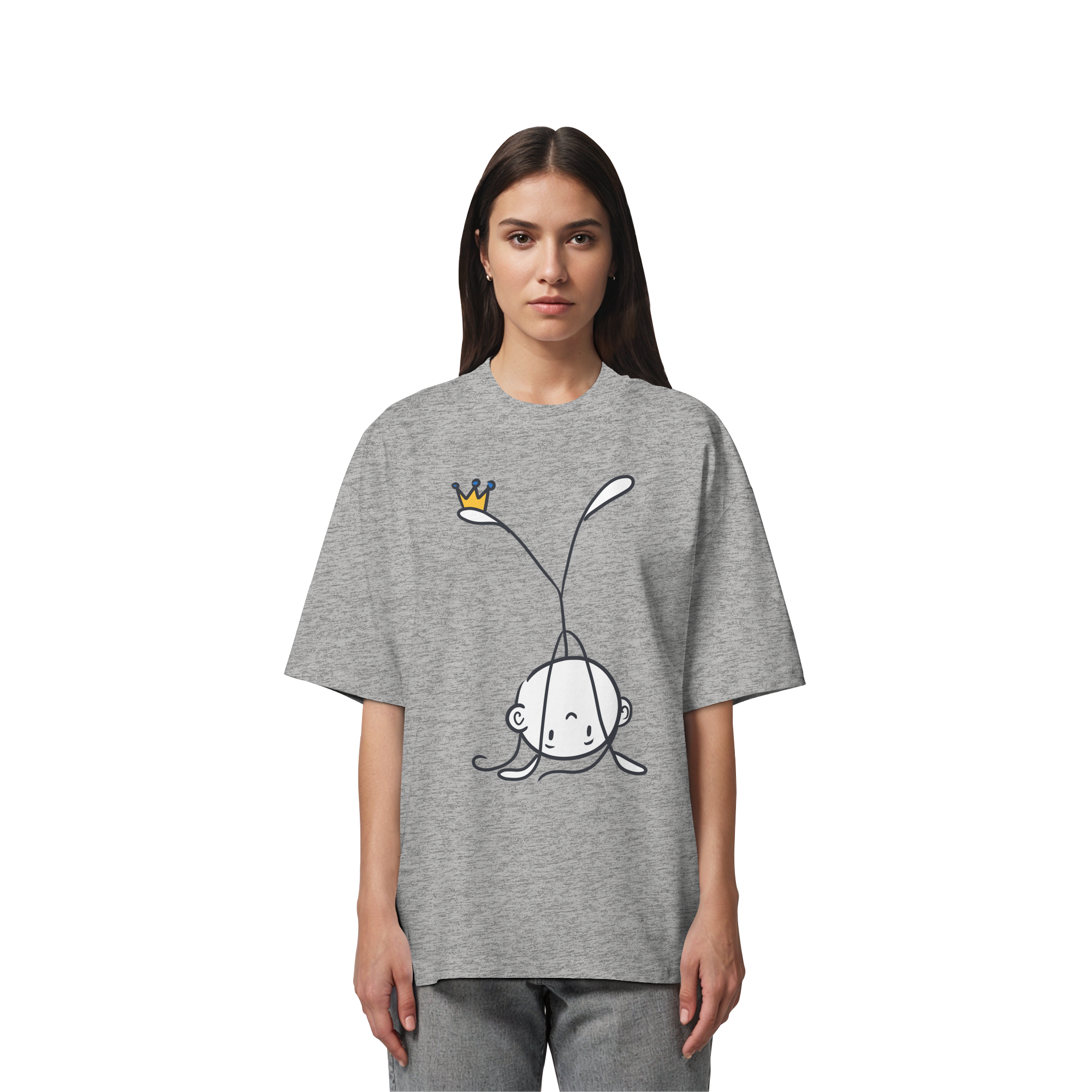 Seelenmännchen "Handstand Edition" Frontprint (hell) - Organic Oversize Shirt