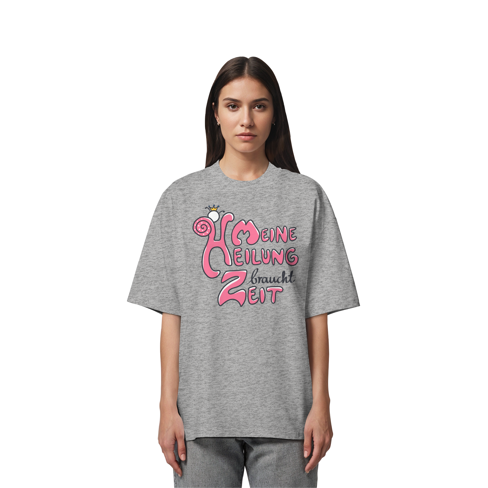 Meine Heilung braucht Zeit "Pinke Edition" - Organic Oversize Shirt