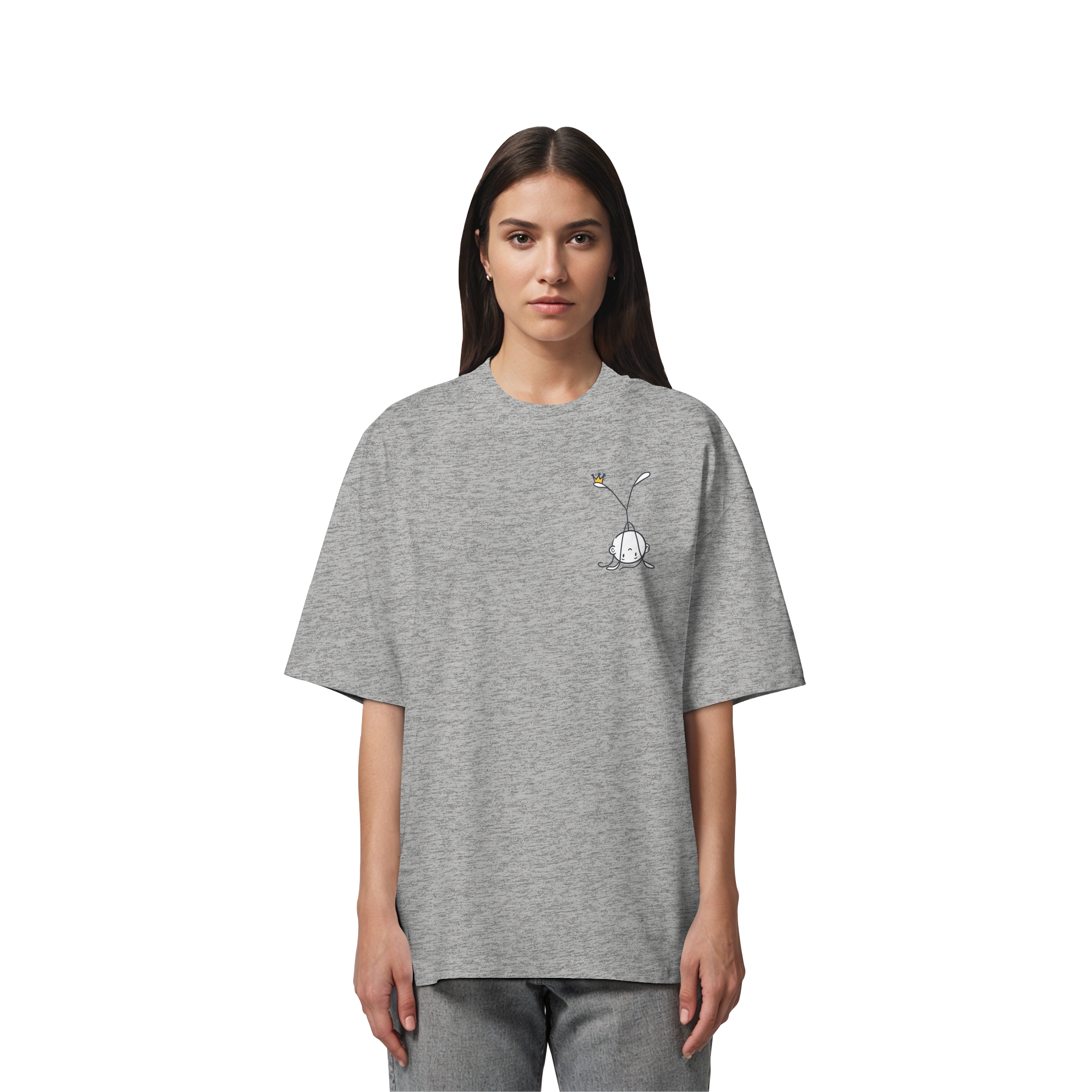 Seelenmännchen "Handstand Edition" Brustprint (hell) - Organic Oversize Shirt