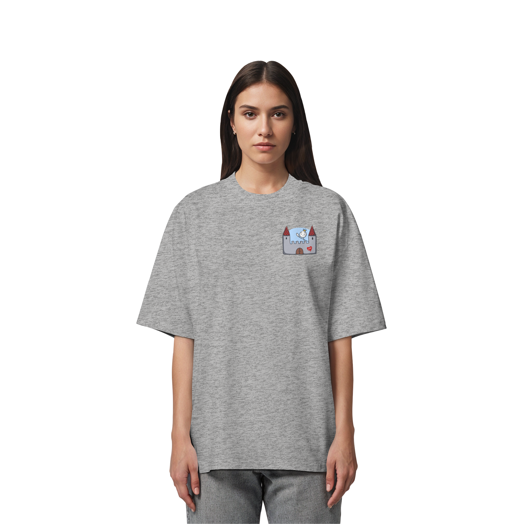 Hier und jetzt bin ich in Sicherheit "Schwarze Edition" Backprint - Organic Oversize Shirt