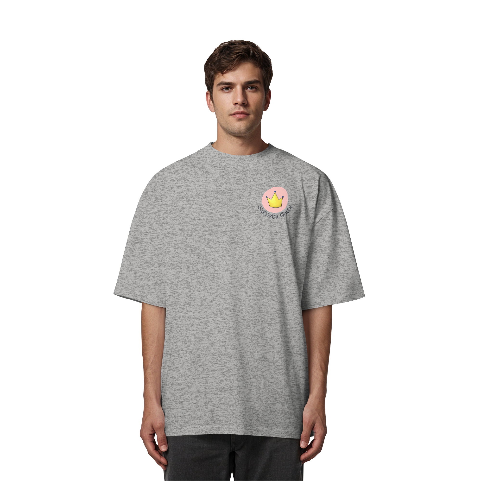 Survivor Queens Logo "Schriftzug Edition" Brustprint (hell) - Organic Oversize Shirt