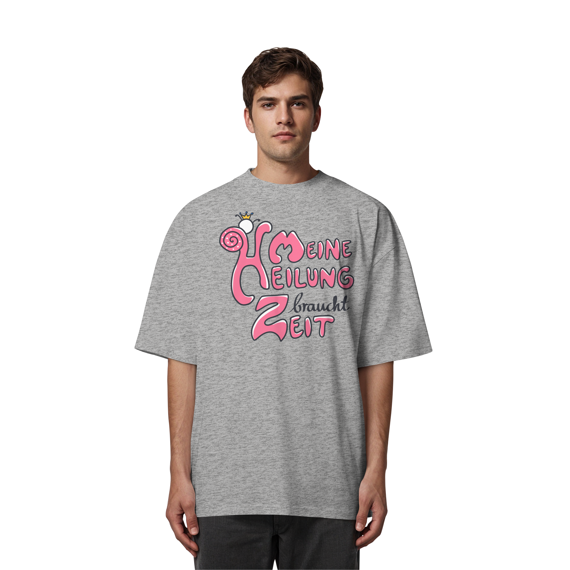 Meine Heilung braucht Zeit "Pinke Edition" - Organic Oversize Shirt