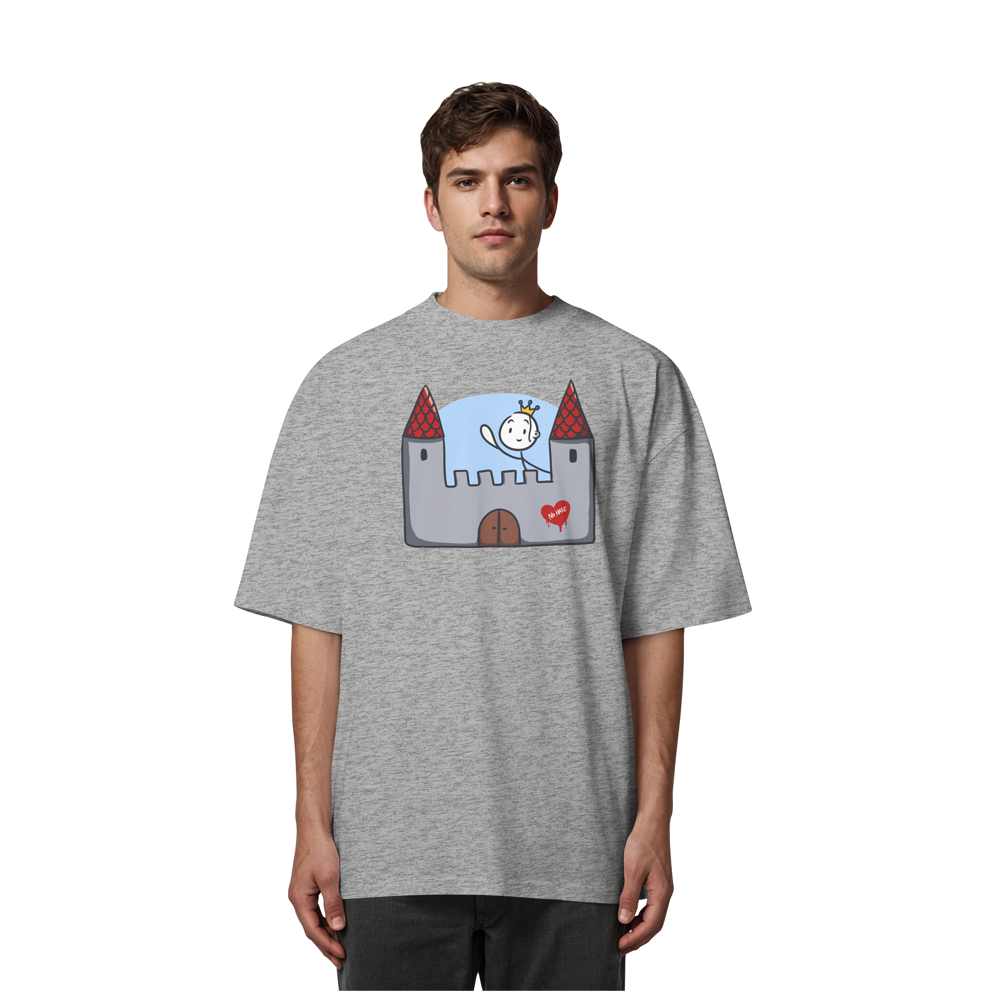 Seelenmännchen "Schloss Edition" Frontprint (hell) - Organic Oversize Shirt