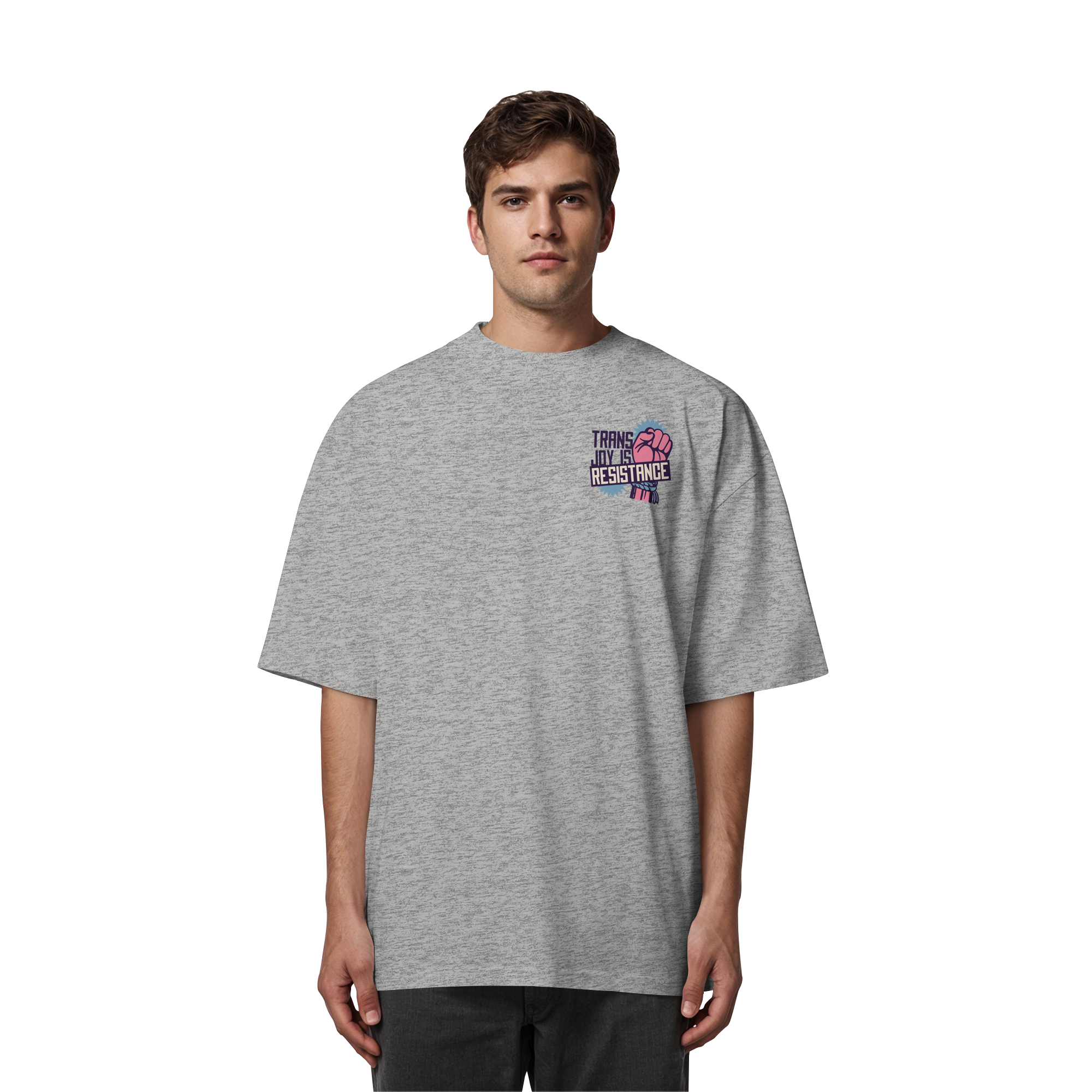 Trans Joy Is Resistance "Raised Fist Edition" - Organic Oversize Shirt