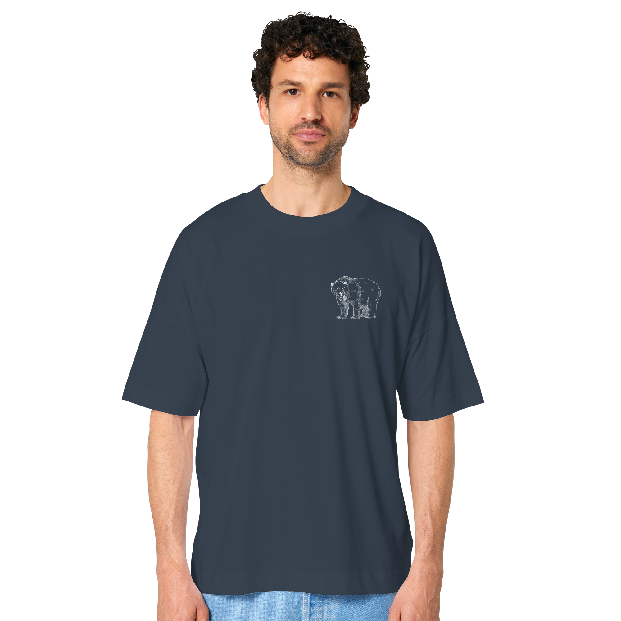 Team Bär Backprint (weiß) Oversize Shirt