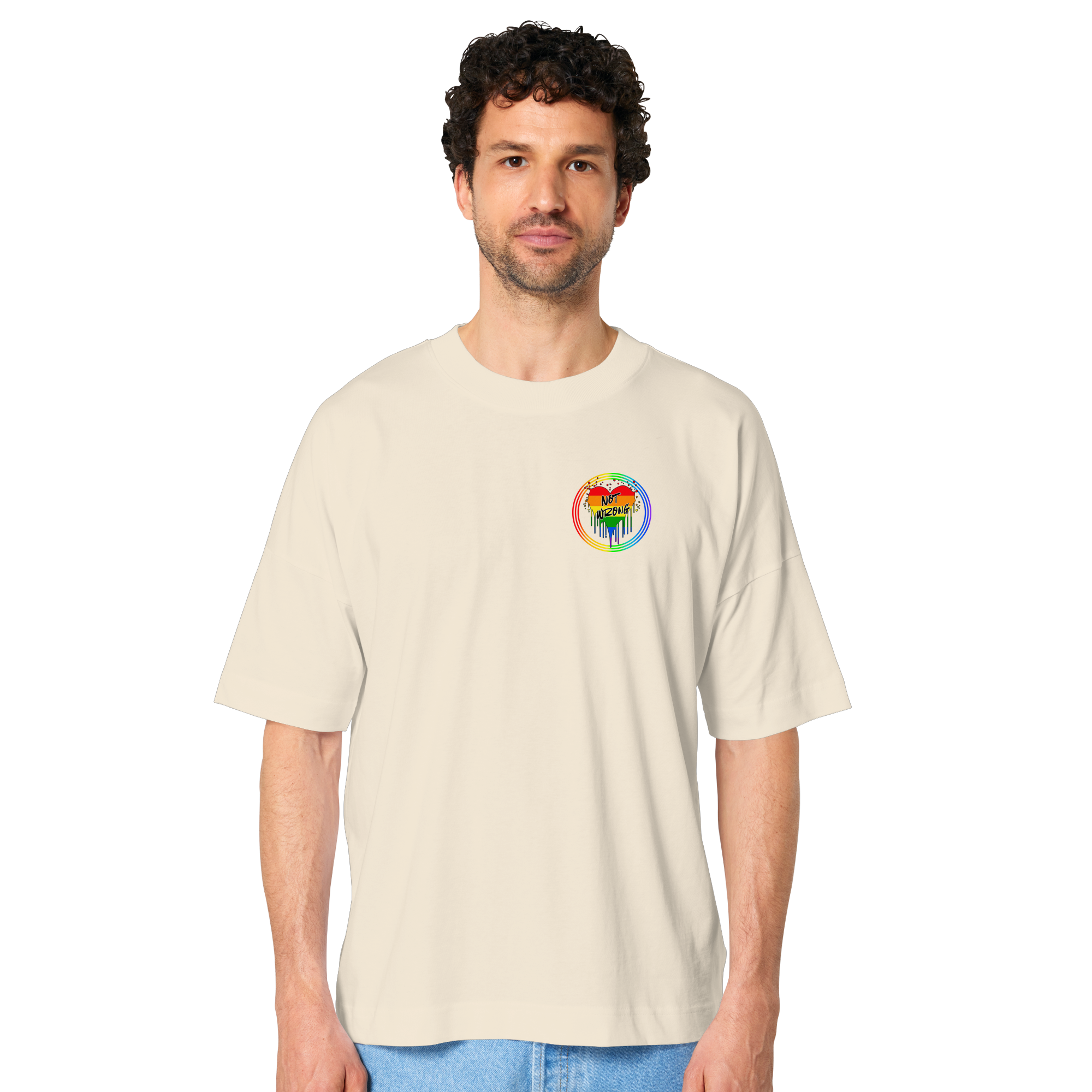 Queer Not Wrong "Regenbogenkreis Edition" - Organic Oversize Shirt