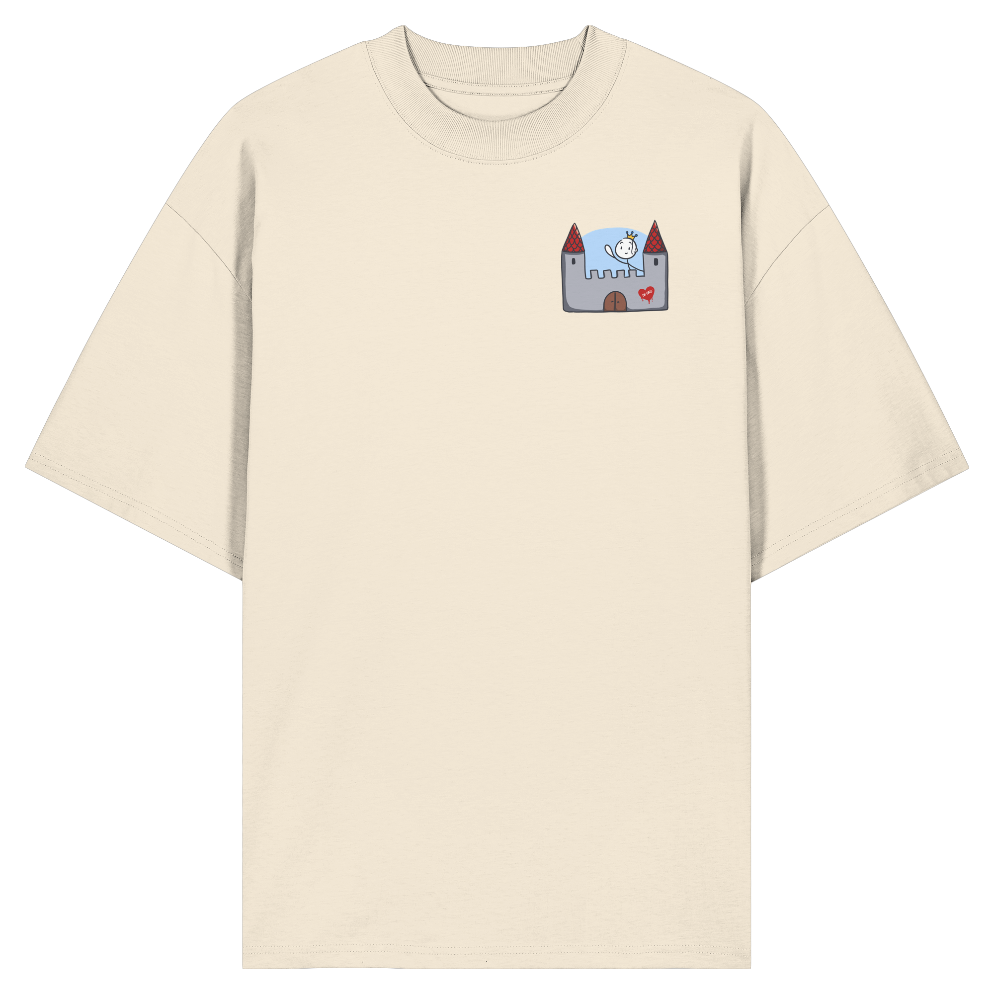 Hier und jetzt bin ich in Sicherheit "Schwarze Edition" Backprint - Organic Oversize Shirt