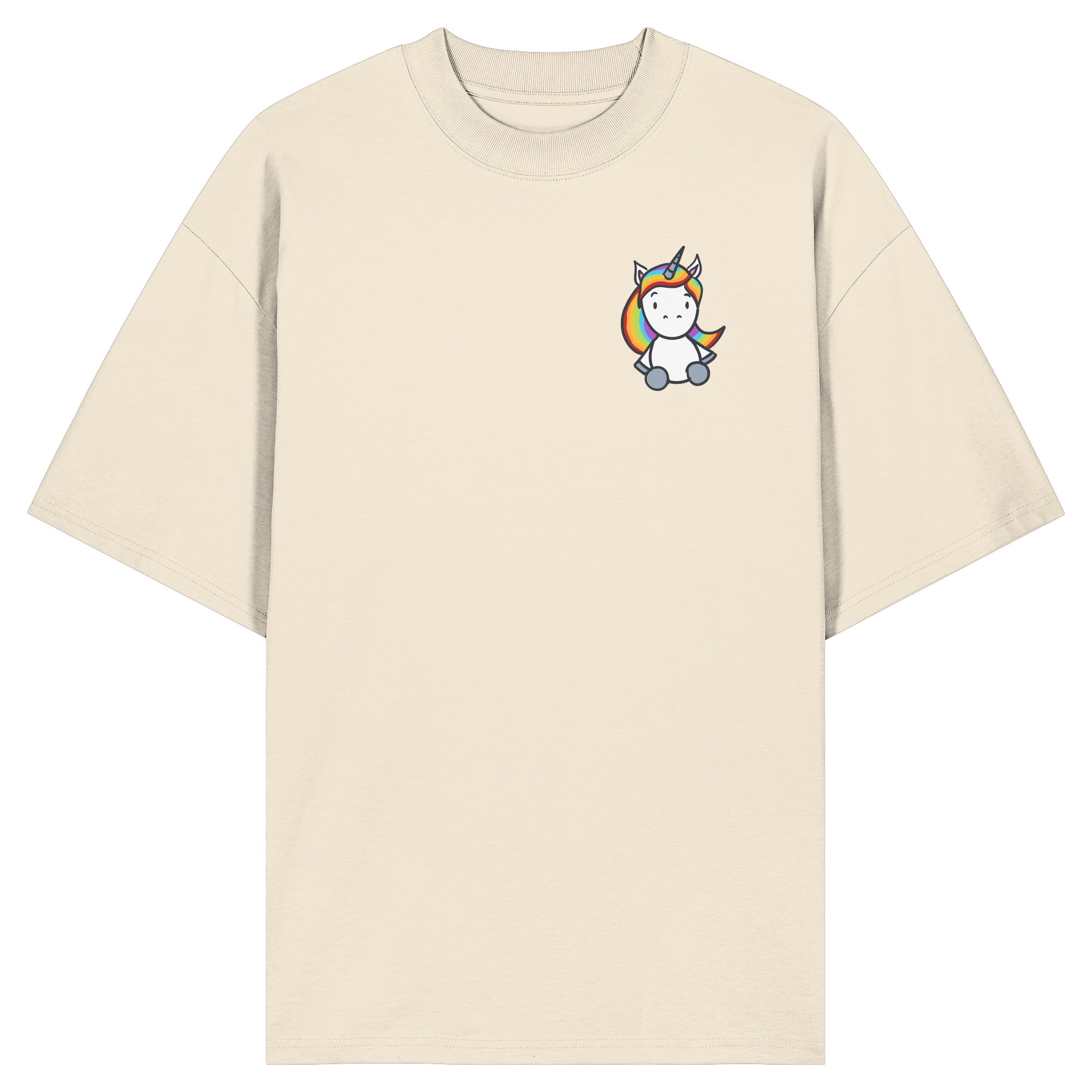 Einhorn mit Regenbogen Haaren - Organic Oversize Shirt
