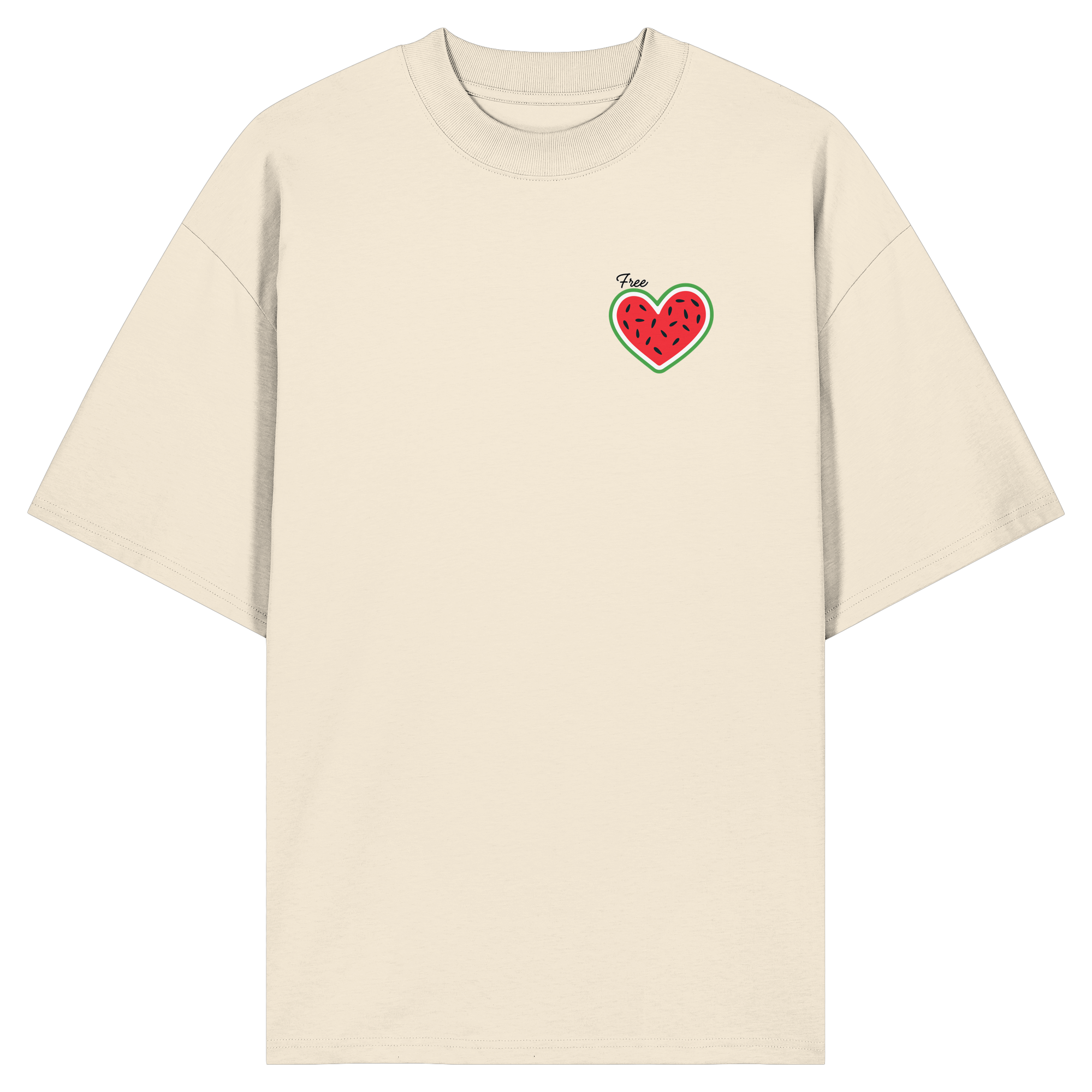 Free Palestine "Melon Heart Edition" - Organic Oversize Shirt