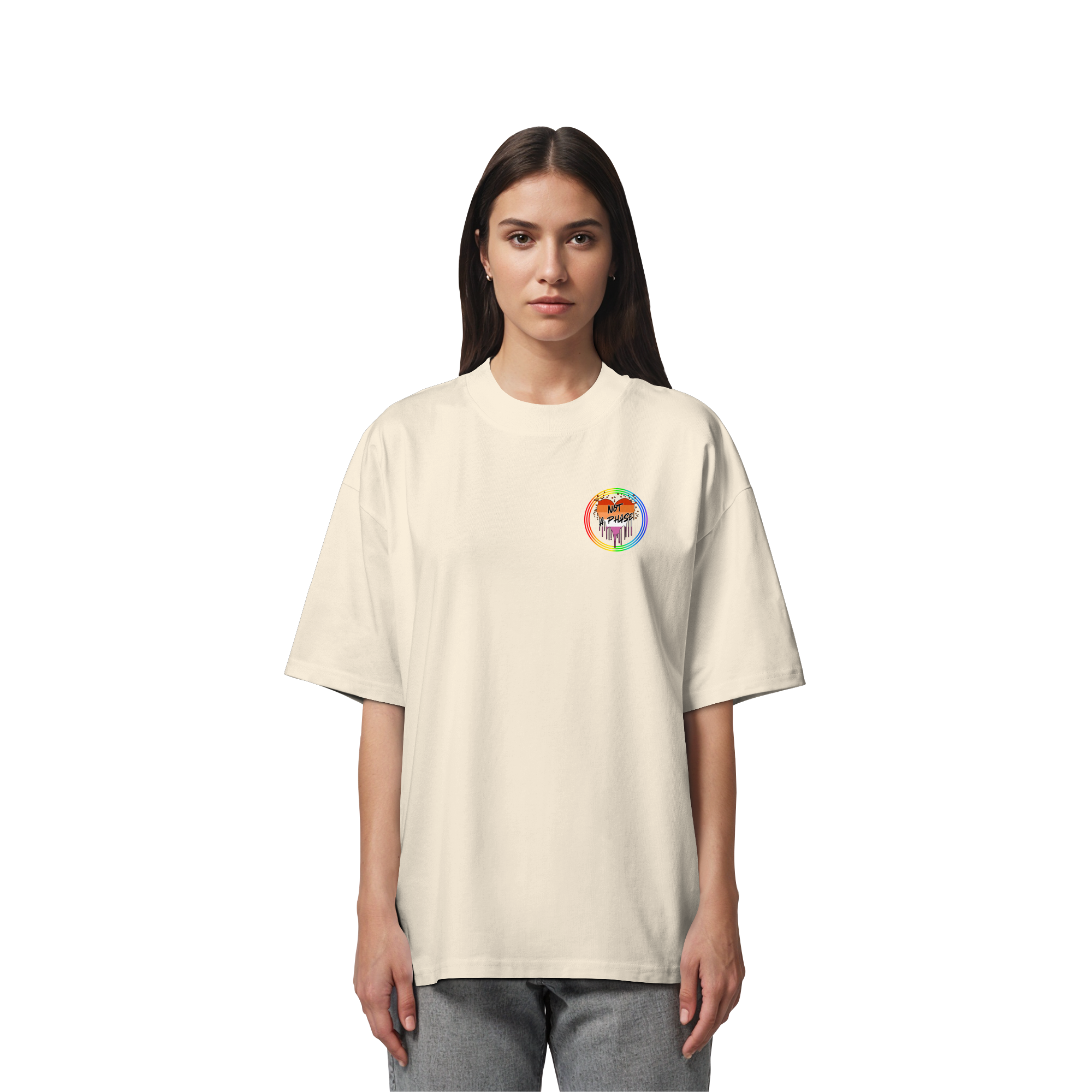 Lesbian Not a Phase "Regenbogenkreis Edition" - Organic Oversize Shirt