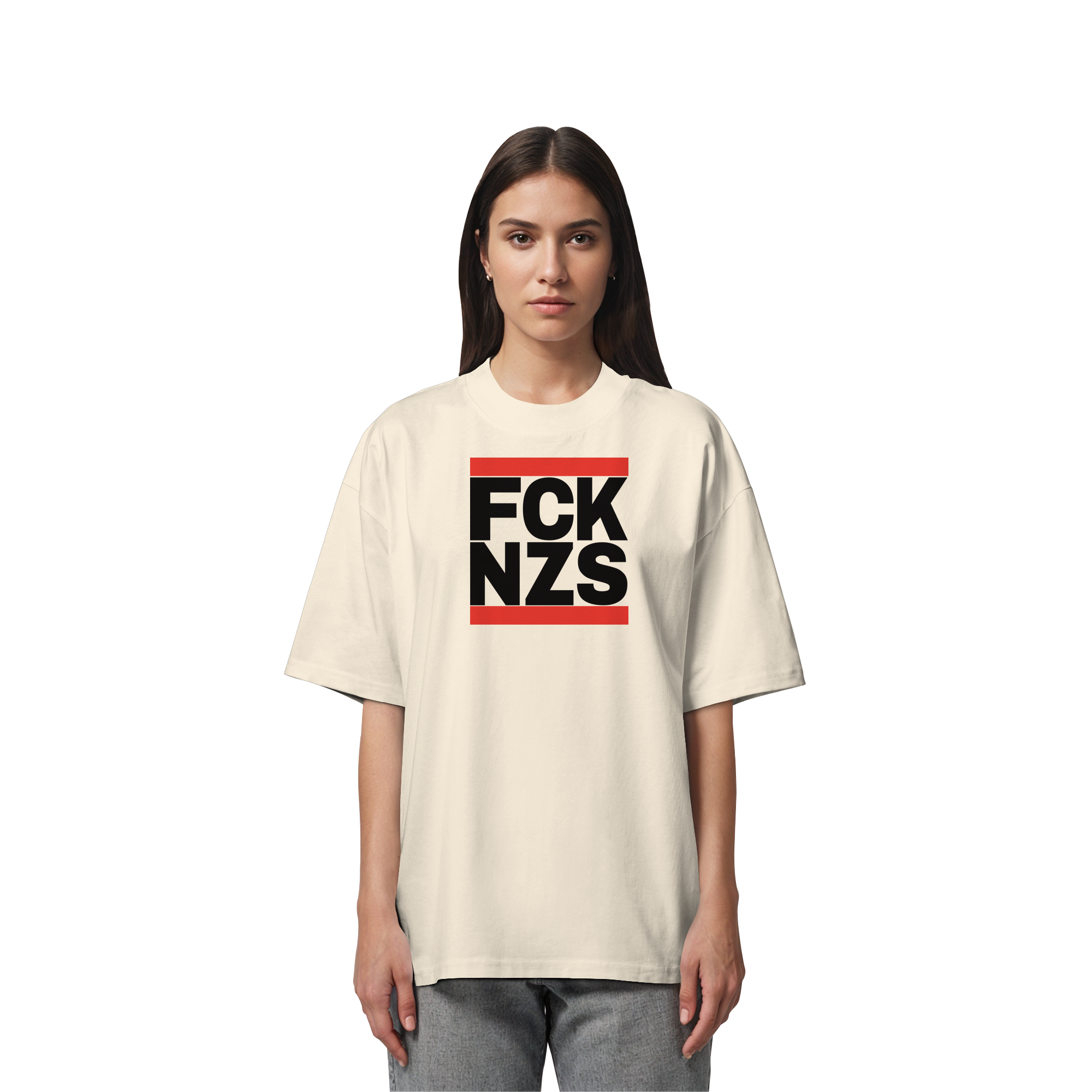 FCK NZS (schwarze Schrift) - Organic Oversize Shirt