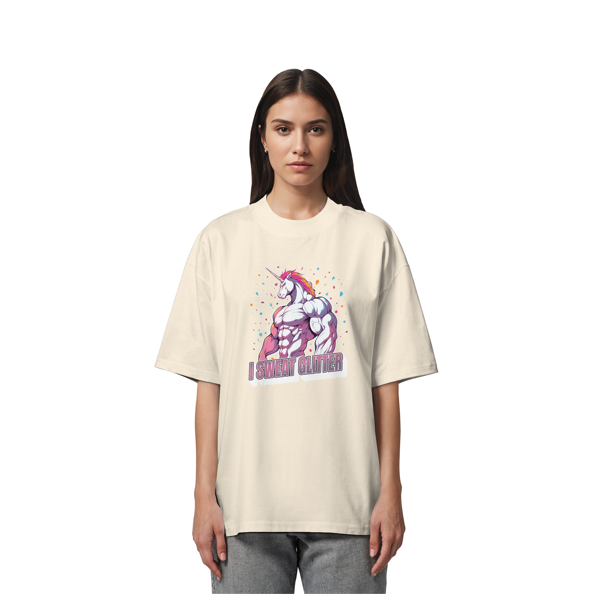 I sweat Glitter - Organic Oversize Shirt