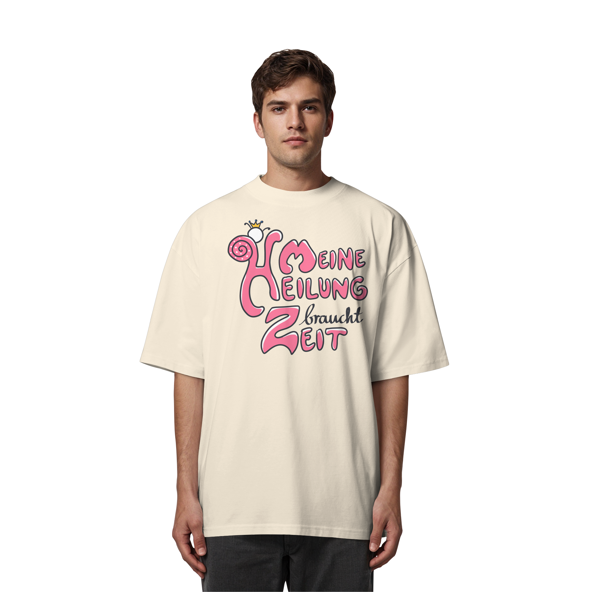 Meine Heilung braucht Zeit "Pinke Edition" - Organic Oversize Shirt