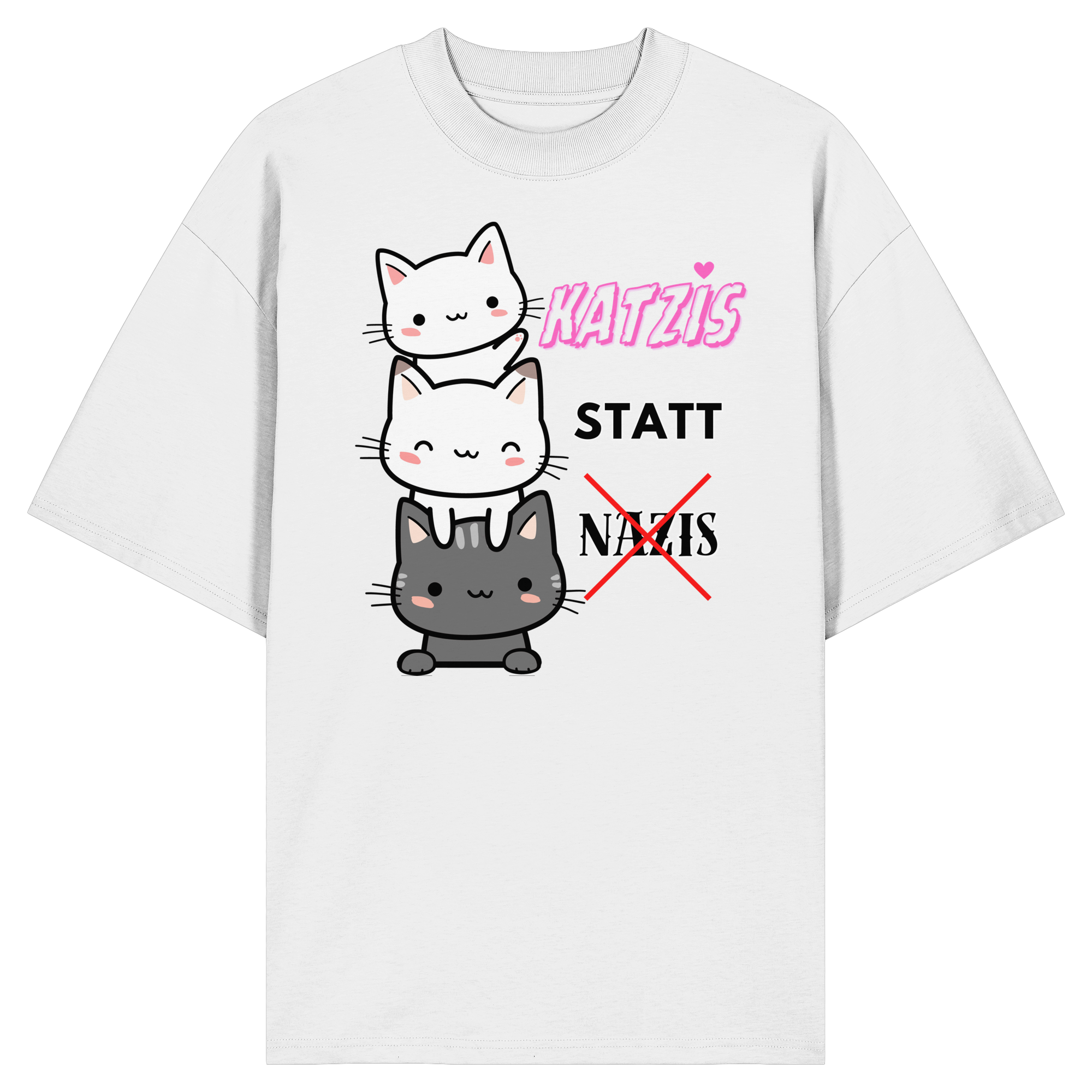 Katzis statt Nazis - Organic Oversize Shirt