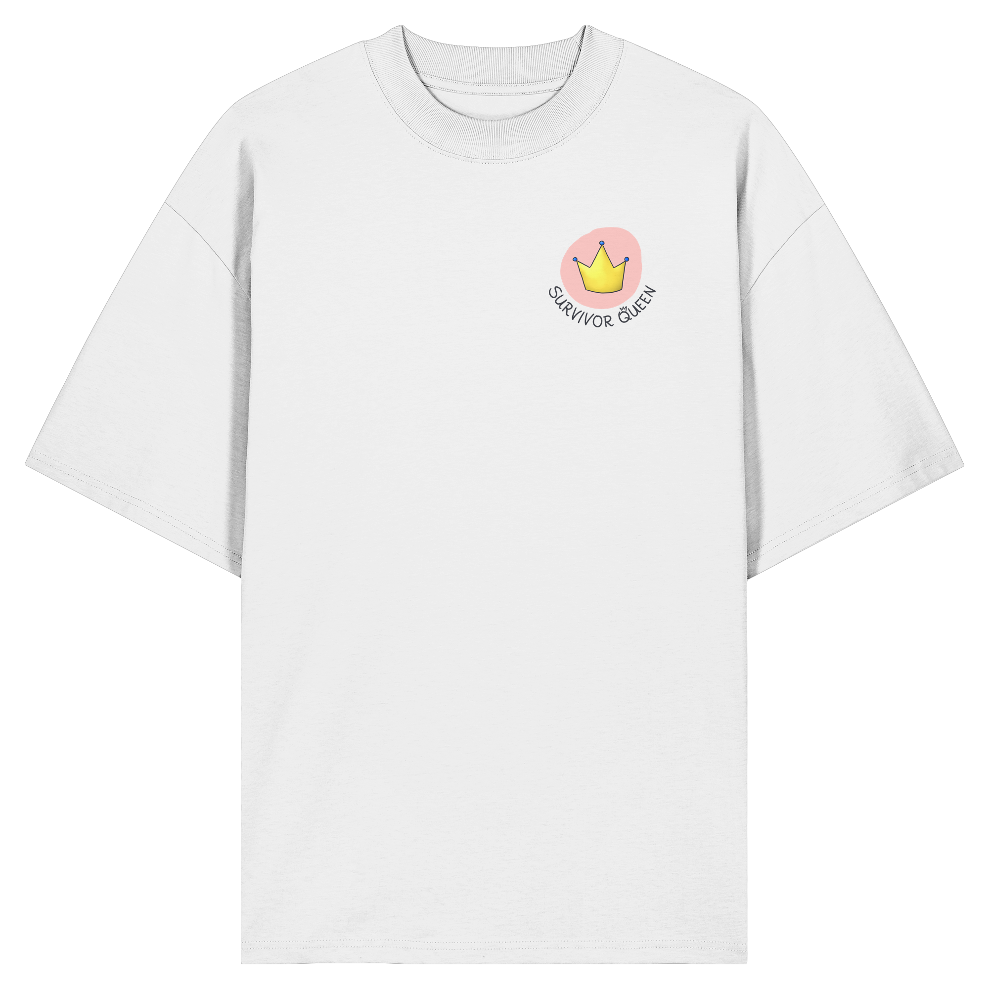 Survivor Queens Logo "Schriftzug Edition" Brustprint (hell) - Organic Oversize Shirt