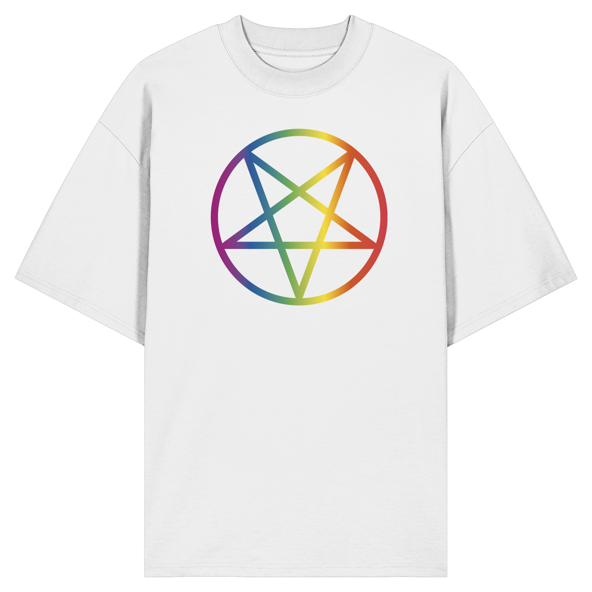 Regenbogen Pentagramm - Organic Oversize Shirt