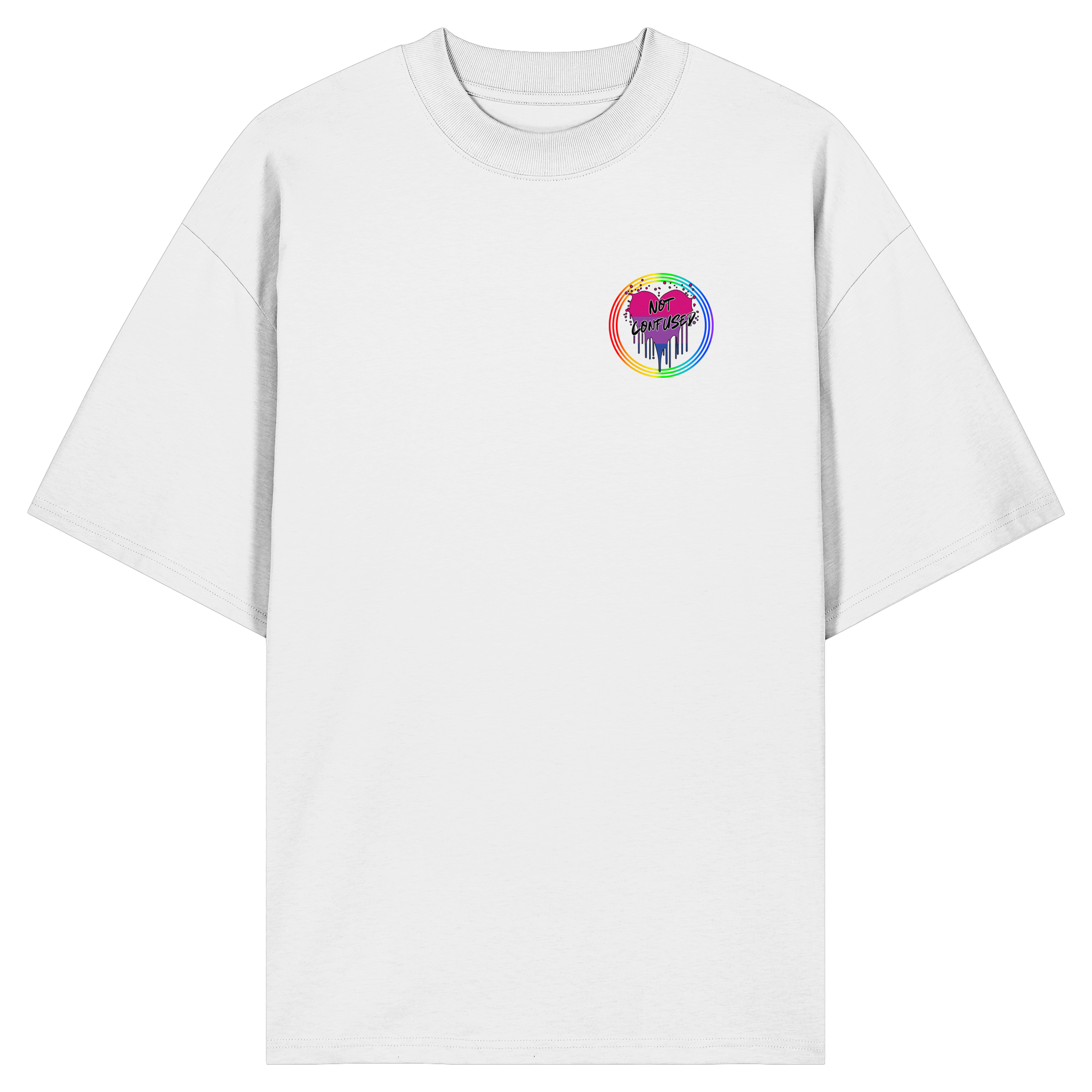 Bisexual Not Confused "Regenbogenkreis Edition" - Organic Oversize Shirt