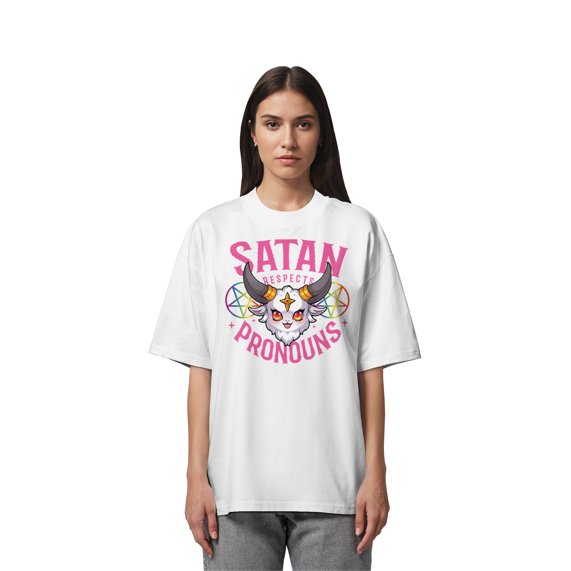 Satan Respects Pronouns - Organic Oversize Shirt