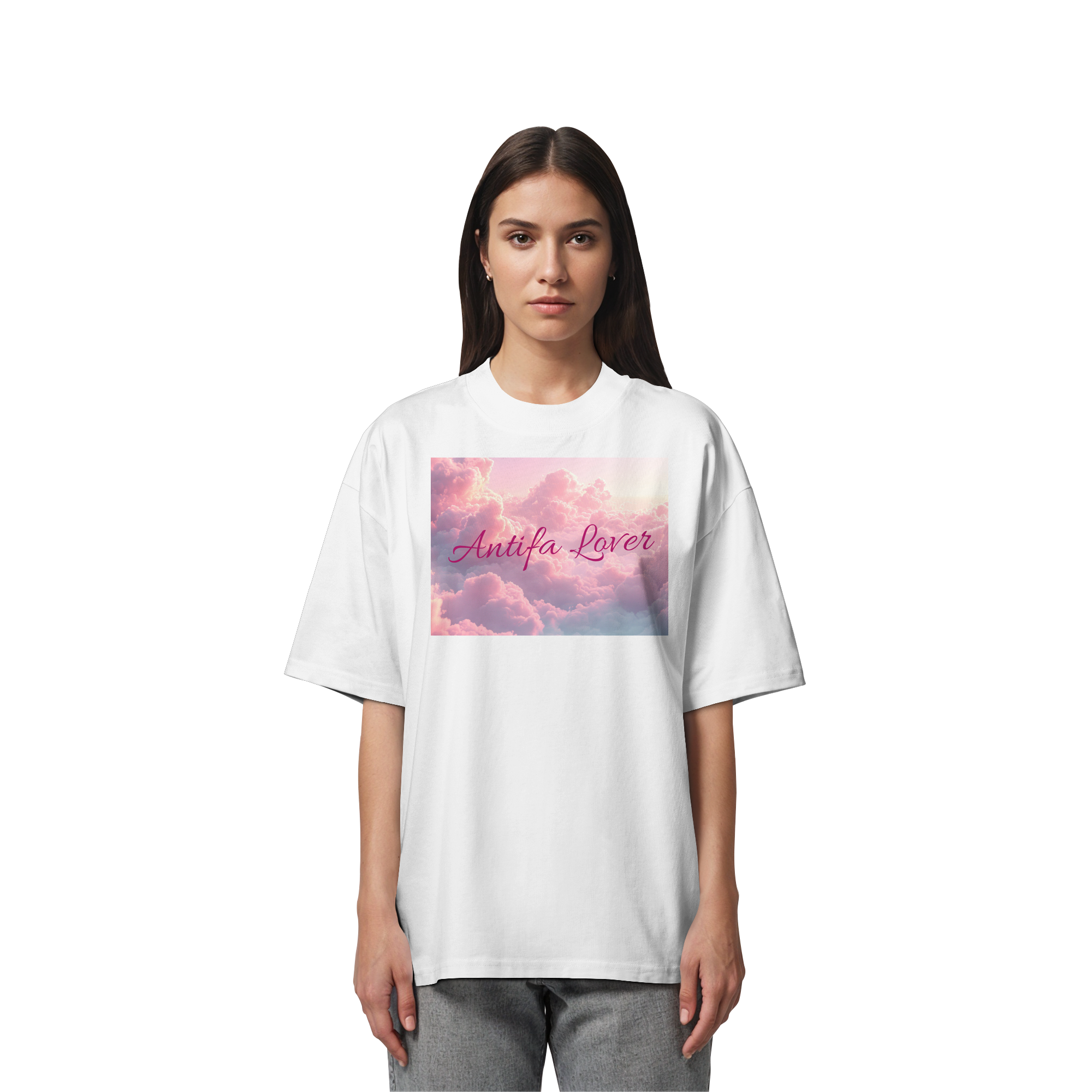 Antifa Lover Backprint - Organic Oversize Shirt