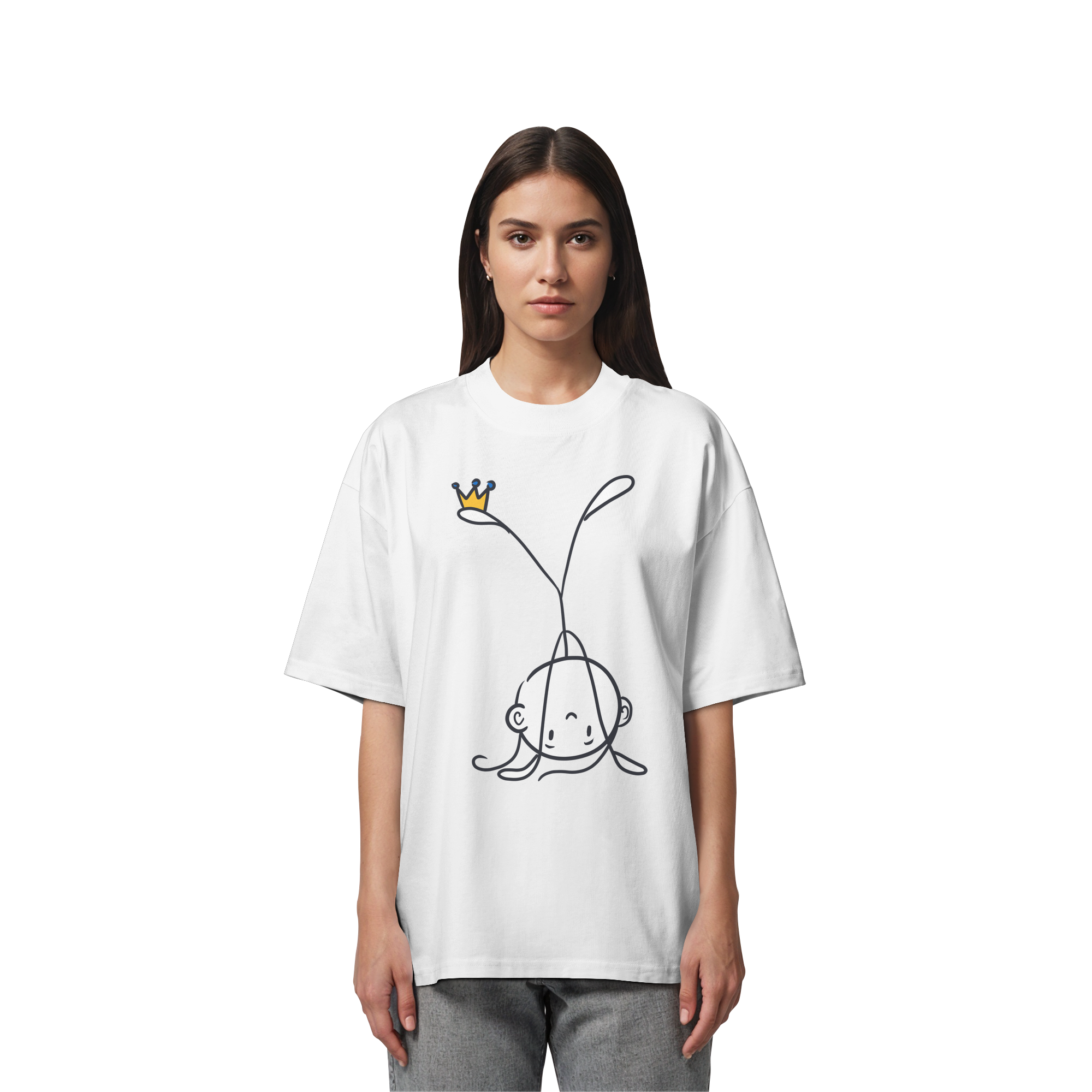 Seelenmännchen "Handstand Edition" Frontprint (hell) - Organic Oversize Shirt