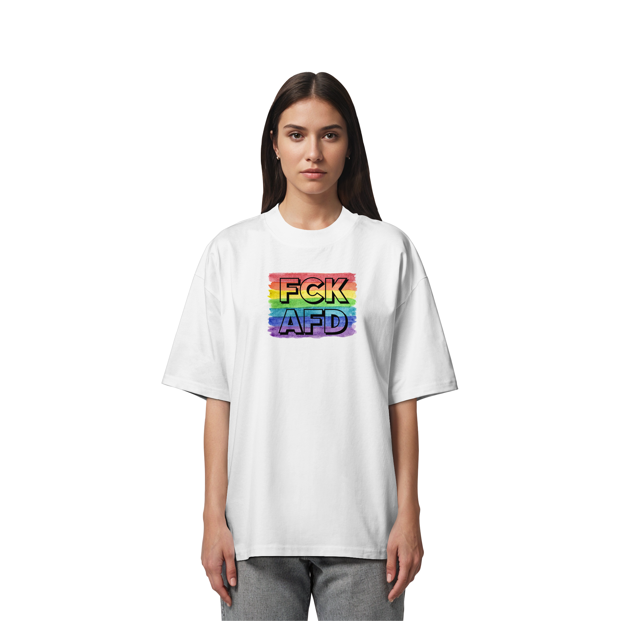 FCK AFD "Rainbow Resistance Edition" - Organic Oversize Shirt