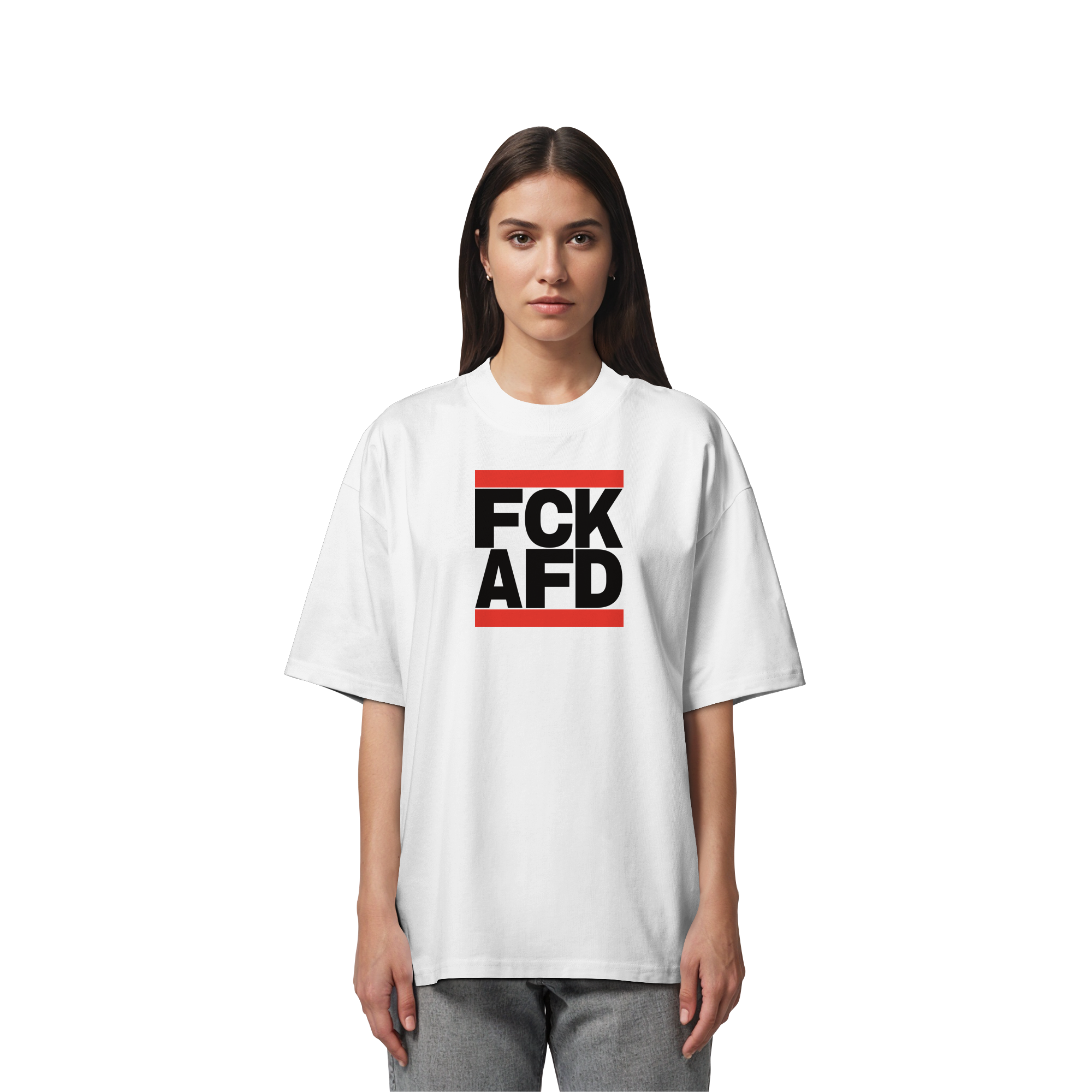 FCK AFD (schwarze Schrift) - Organic Oversize Shirt