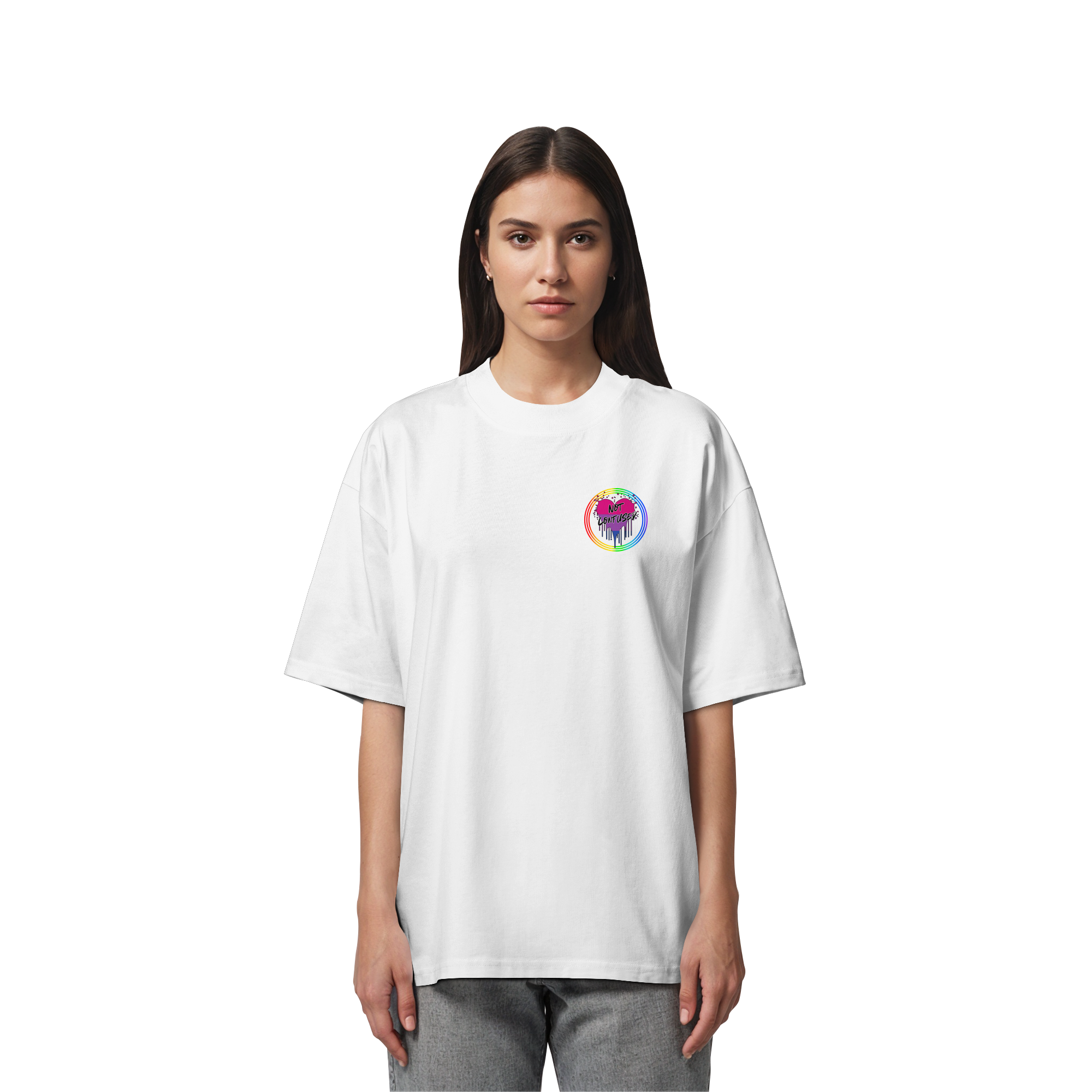 Bisexual Not Confused "Regenbogenkreis Edition" - Organic Oversize Shirt