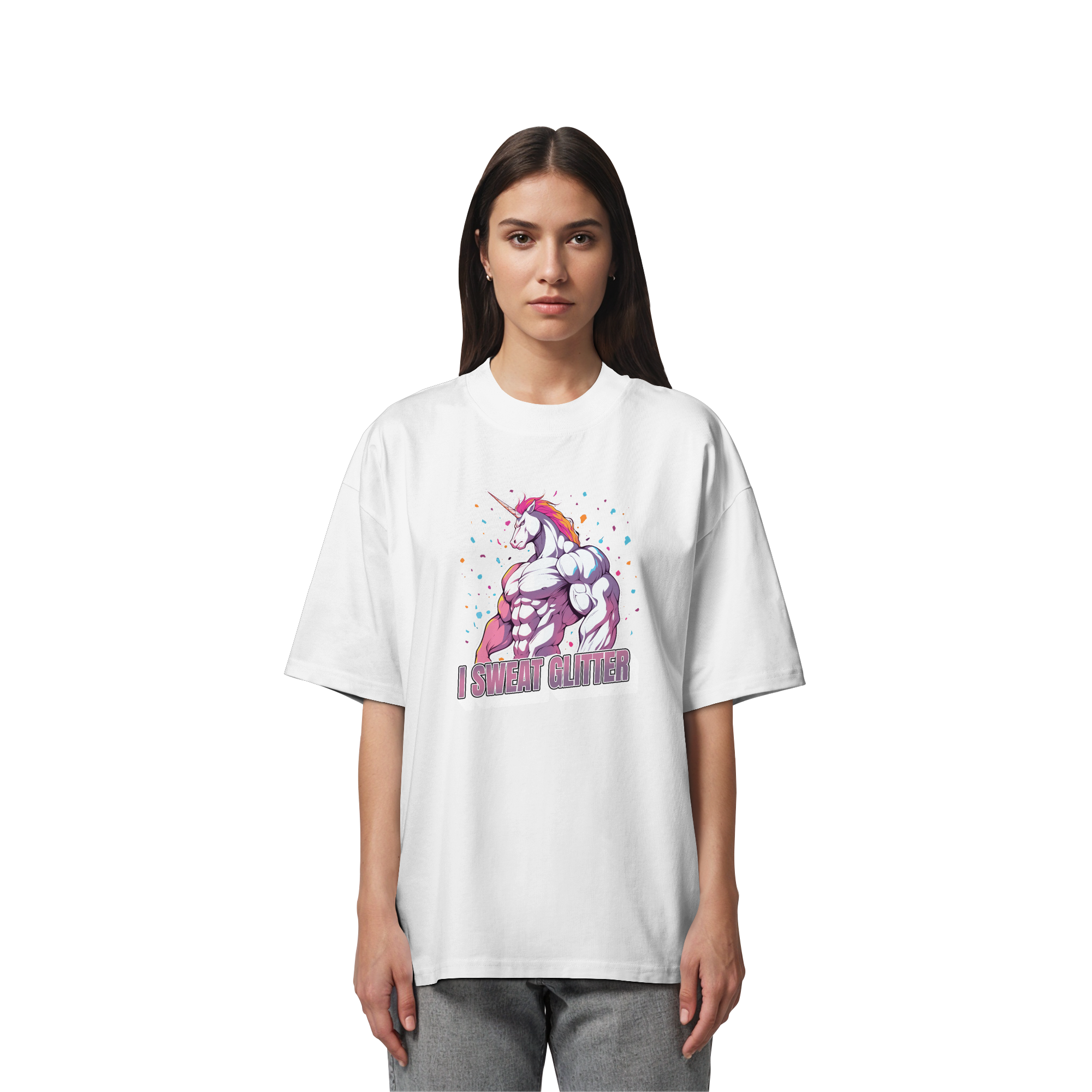 I sweat Glitter - Organic Oversize Shirt