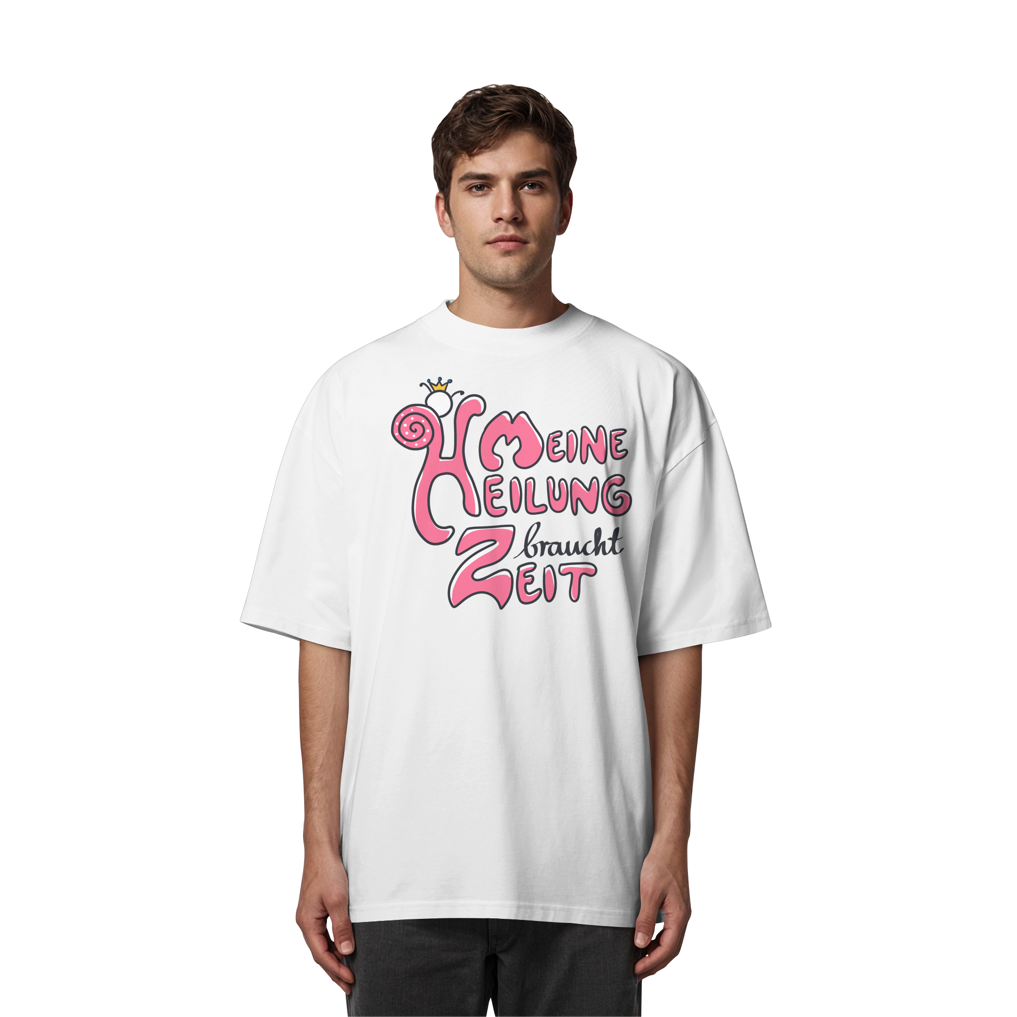 Meine Heilung braucht Zeit "Pinke Edition" - Organic Oversize Shirt