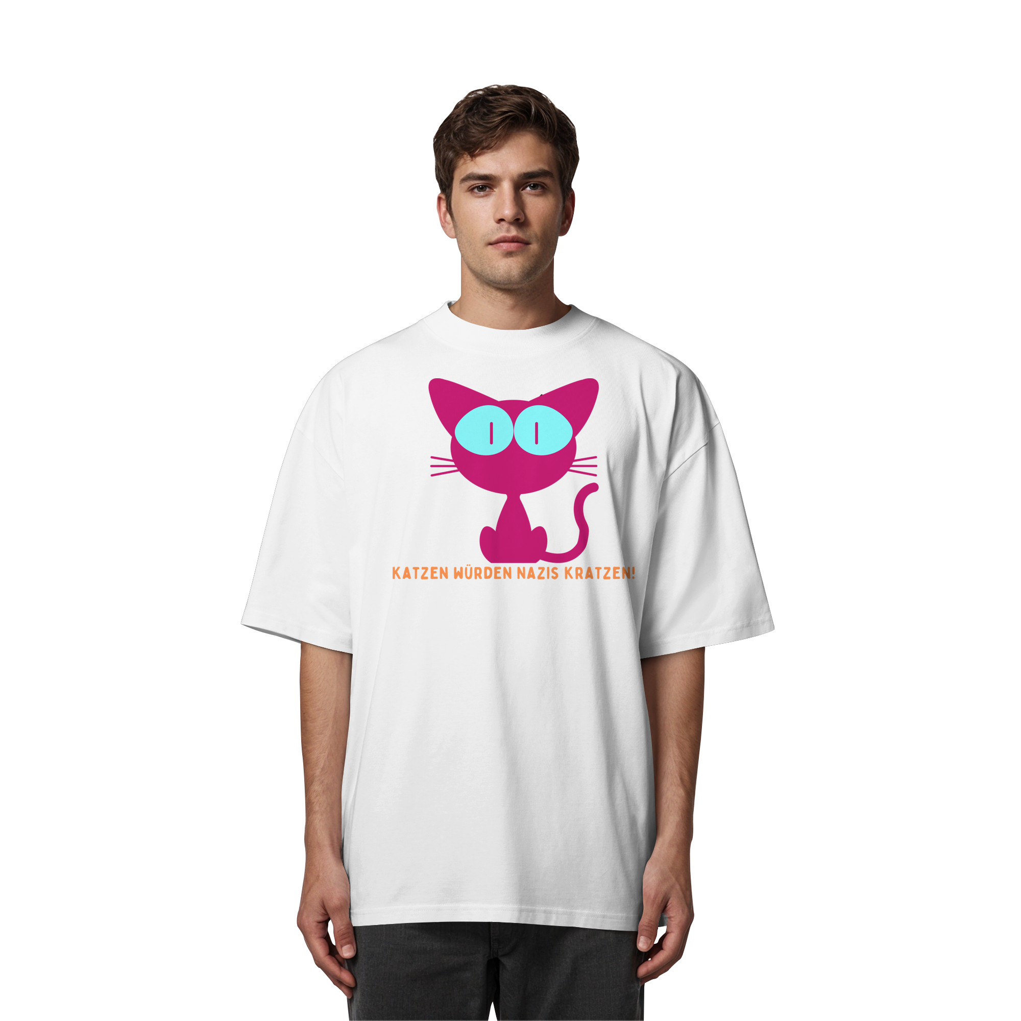 Katzen würden Nazis kratzen - Organic Oversize Shirt