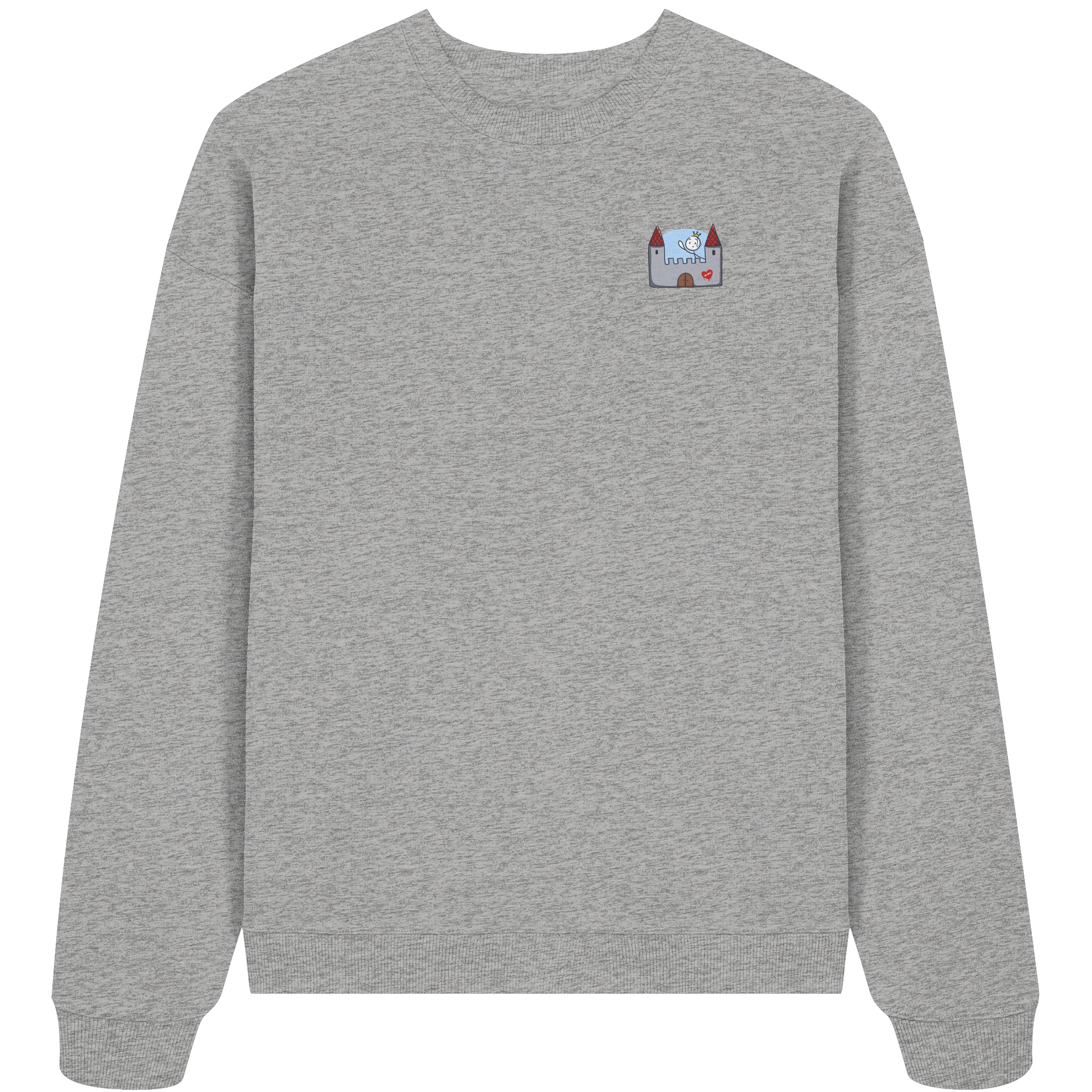 Hier und jetzt bin ich in Sicherheit "Schwarze Edition" Backprint - Organic Oversize Sweatshirt