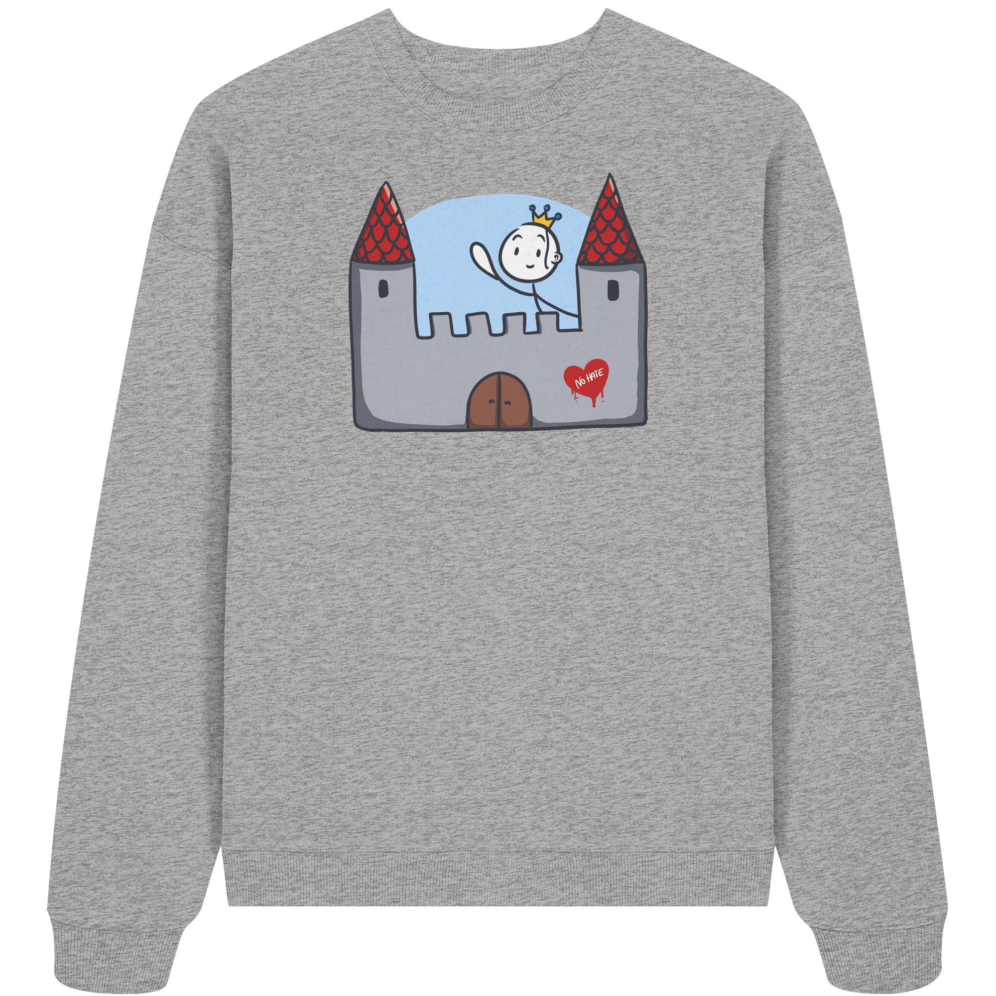 Seelenmännchen "Schloss Edition" Frontprint (hell) - Organic Oversize Sweatshirt