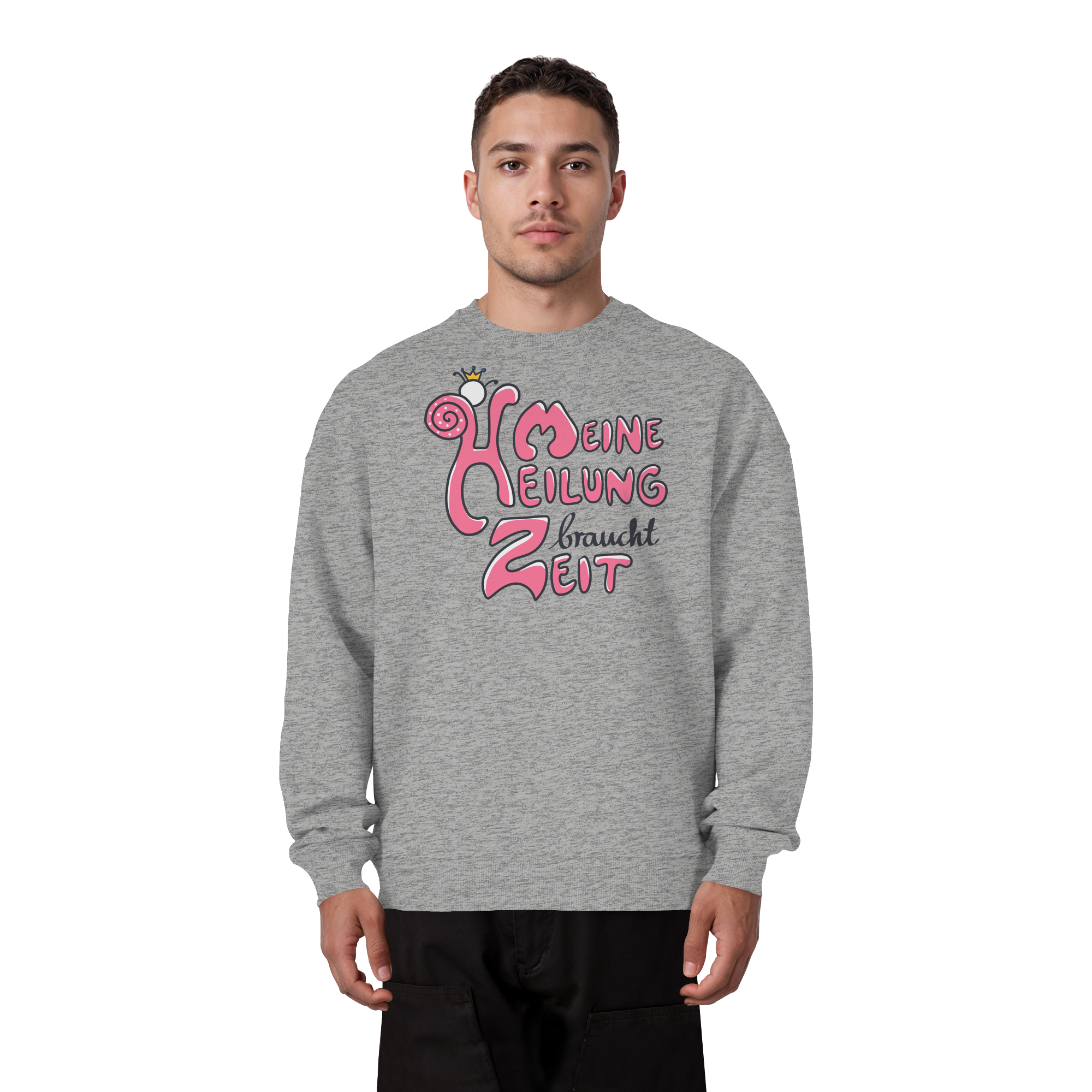 Meine Heilung braucht Zeit "Pinke Edition" - Organic Oversize Sweatshirt