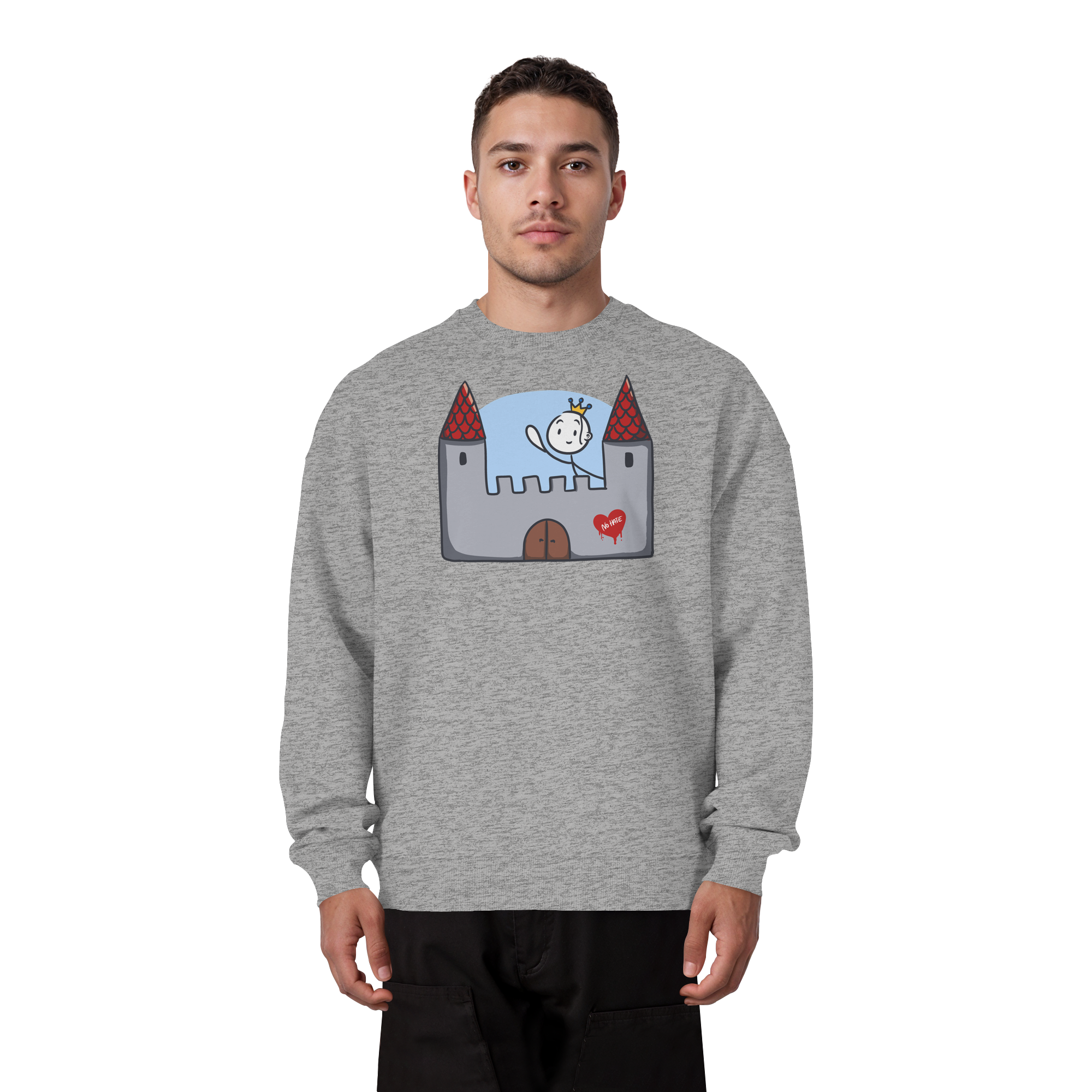 Seelenmännchen "Schloss Edition" Frontprint (hell) - Organic Oversize Sweatshirt