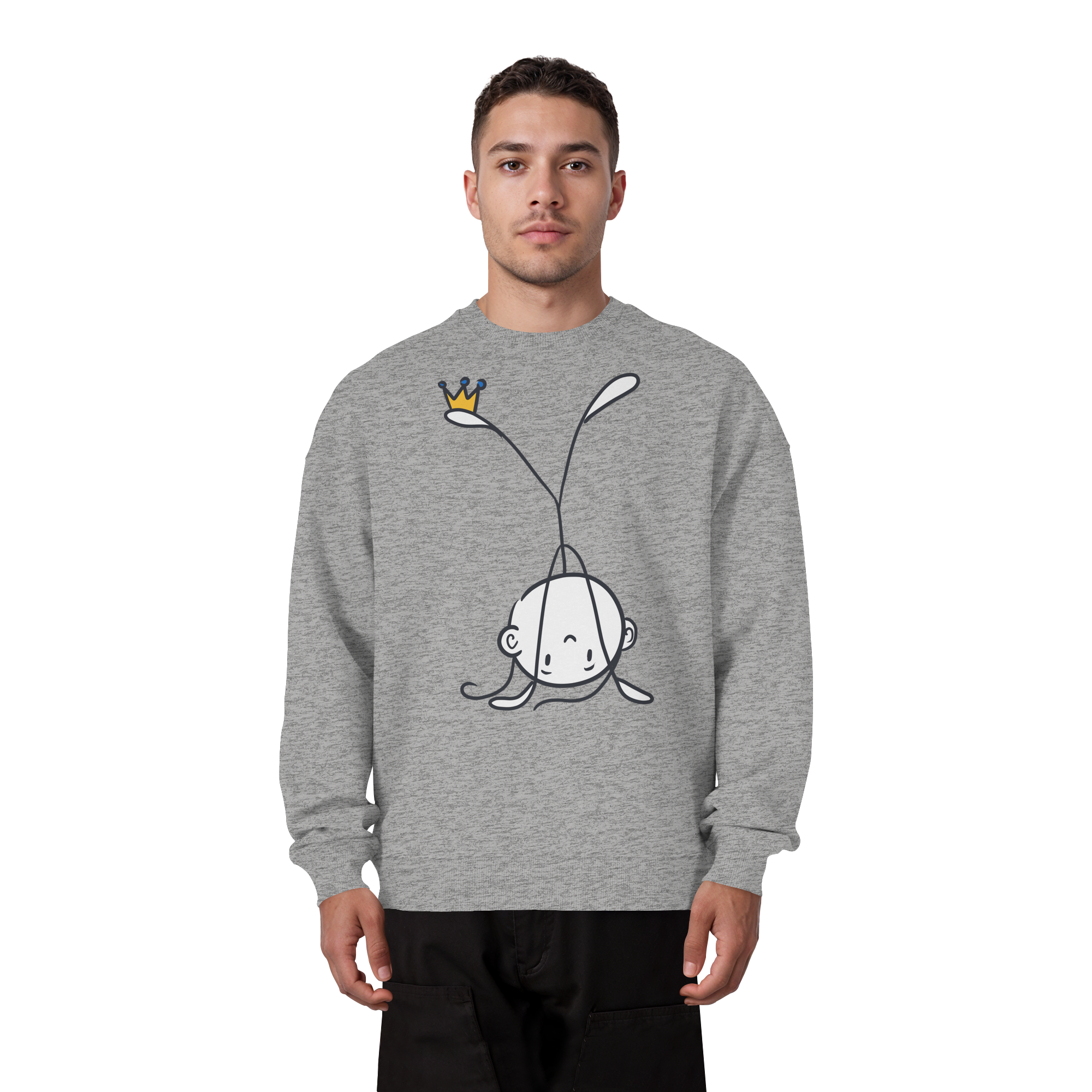 Seelenmännchen "Handstand Edition" Frontprint (hell) - Organic Oversize Sweatshirt