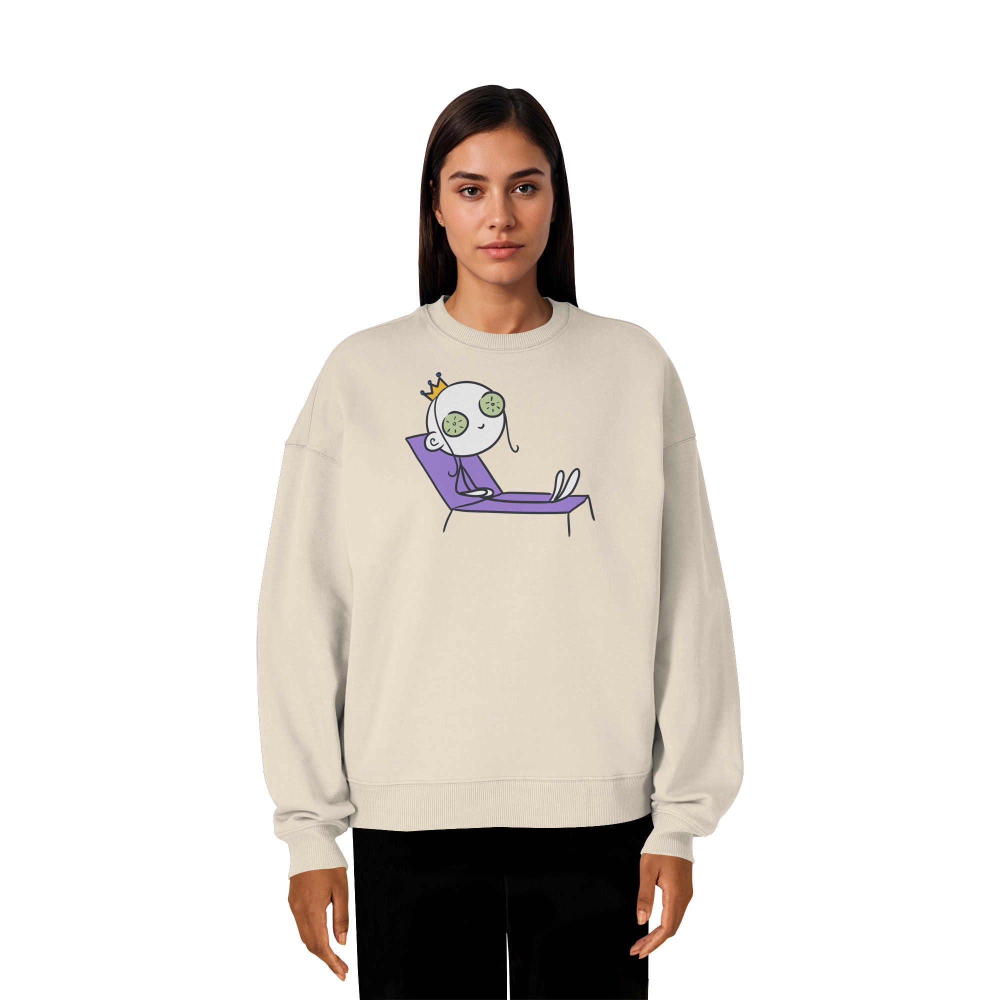 Seelenmännchen "Chill Out Edition" Frontprint - Organic Oversize Sweatshirt