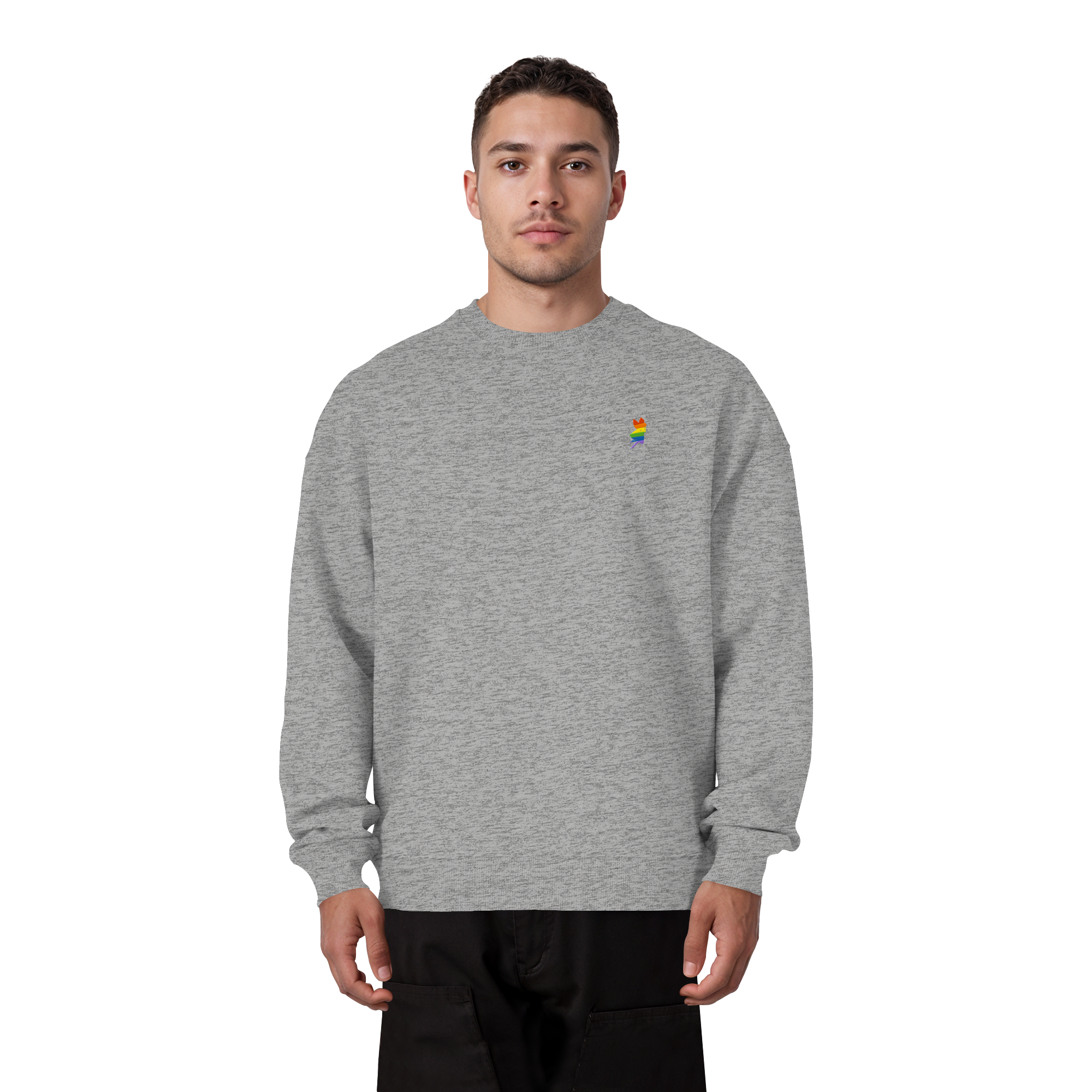 Regenbogen Fee - Organic Oversize Sweatshirt (Stick)