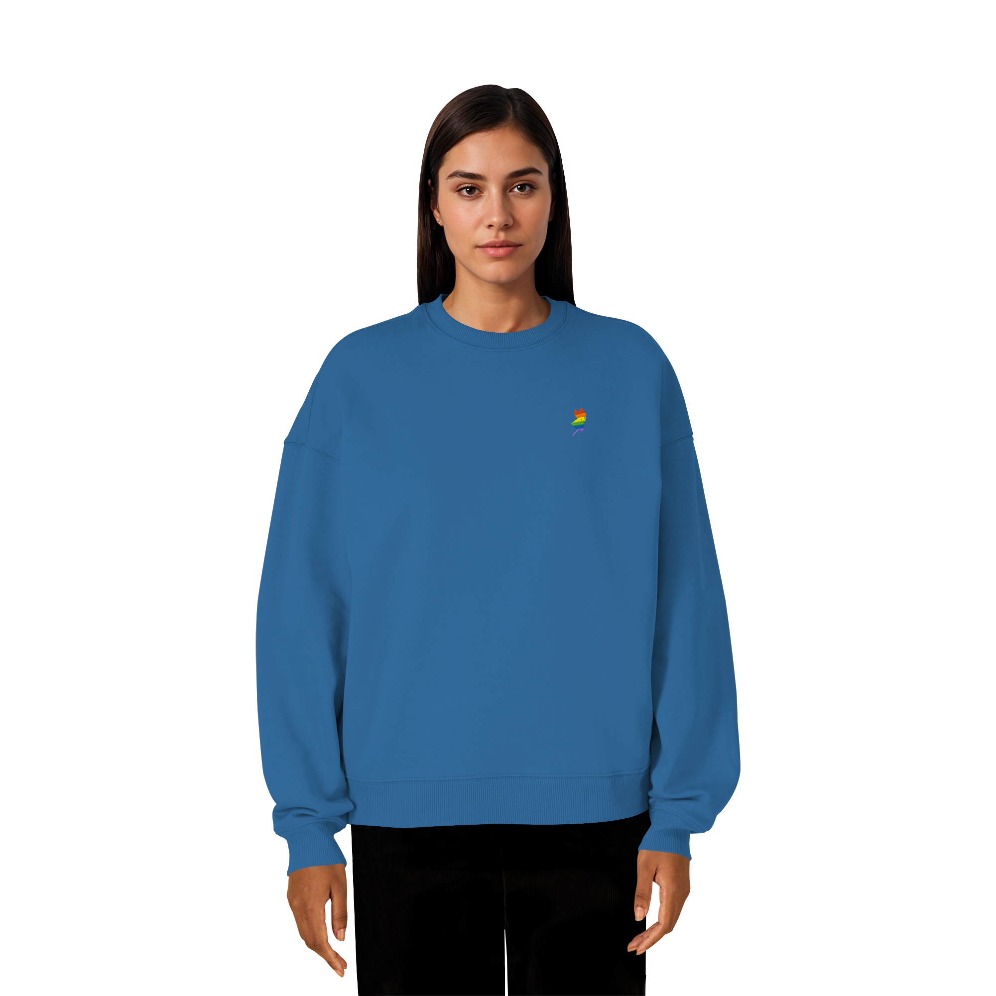 Regenbogen Fee - Organic Oversize Sweatshirt (Stick)