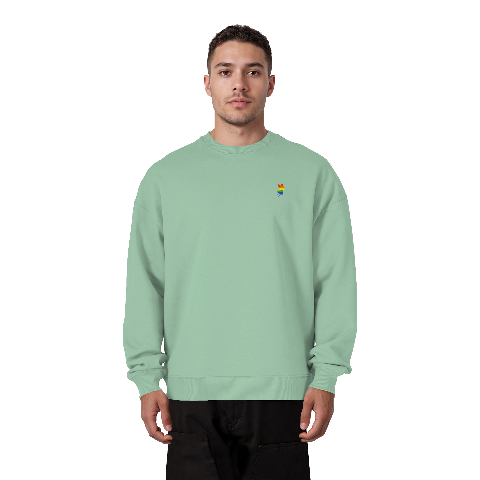 Regenbogen Fee - Organic Oversize Sweatshirt (Stick)