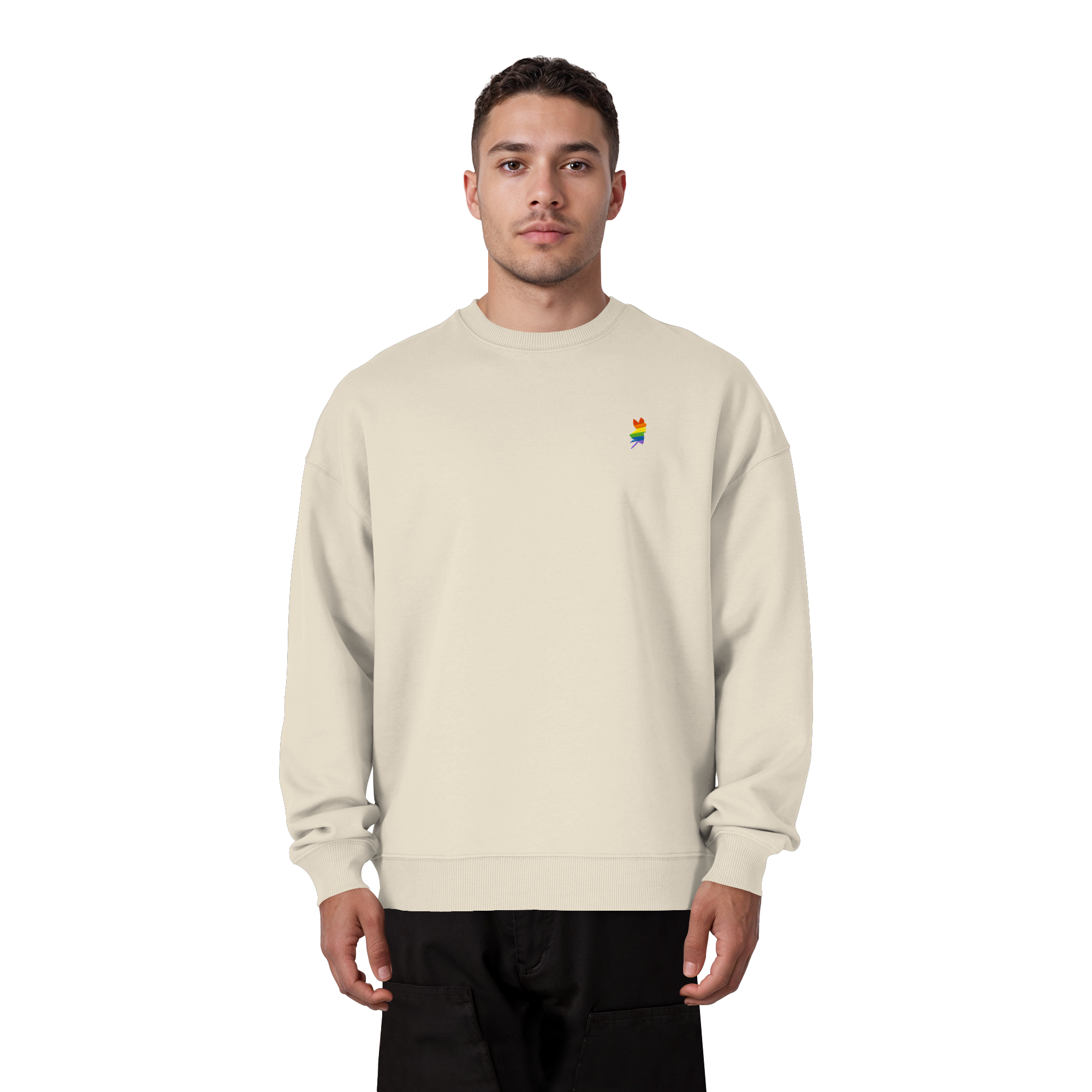 Regenbogen Fee - Organic Oversize Sweatshirt (Stick)