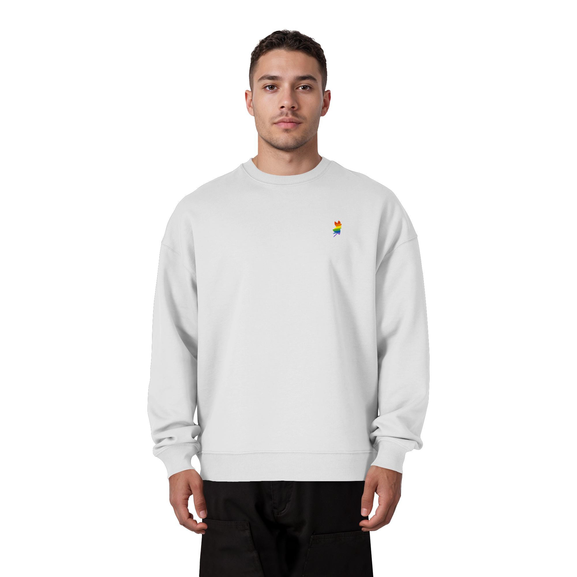 Regenbogen Fee - Organic Oversize Sweatshirt (Stick)