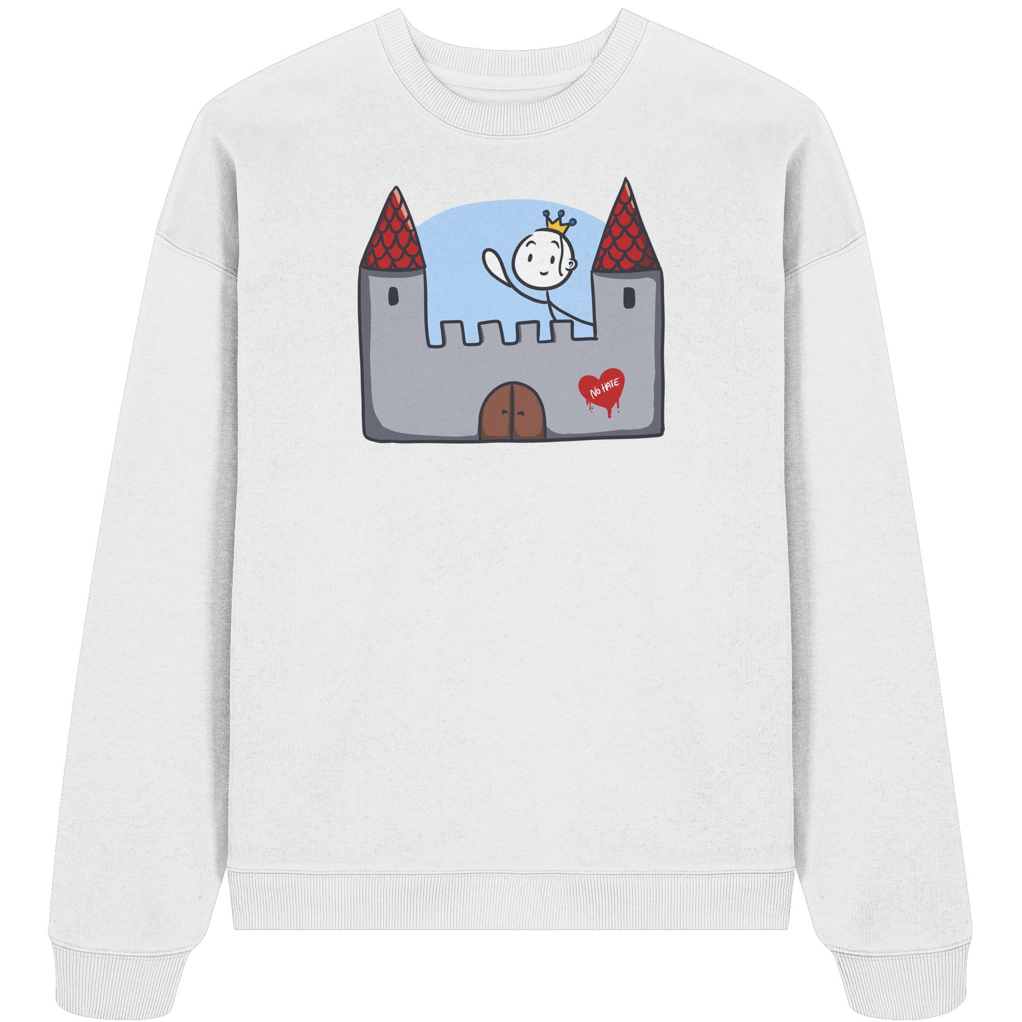 Seelenmännchen "Schloss Edition" Frontprint (hell) - Organic Oversize Sweatshirt