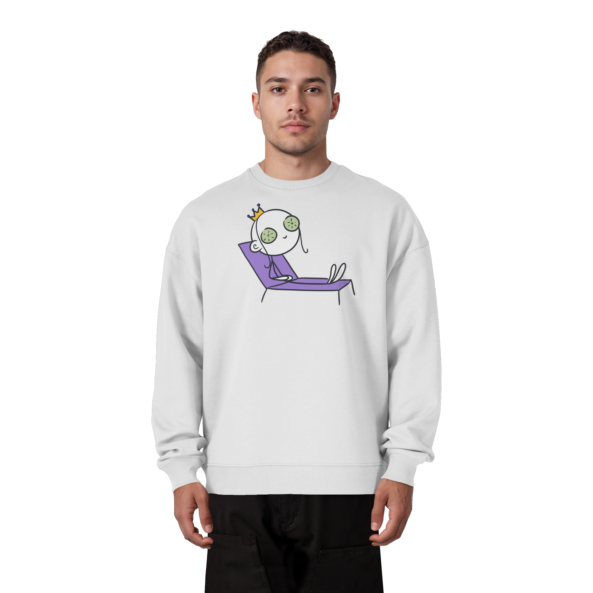 Seelenmännchen "Chill Out Edition" Frontprint - Organic Oversize Sweatshirt