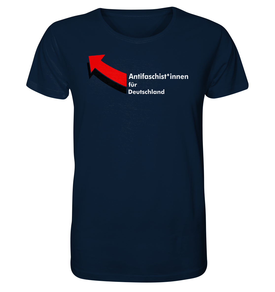 Antifaschist*innen für Deutschland (weiße Schrift) Unisex Shirt