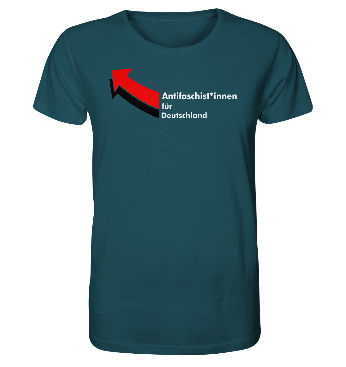 Antifaschist*innen für Deutschland (weiße Schrift) Unisex Shirt