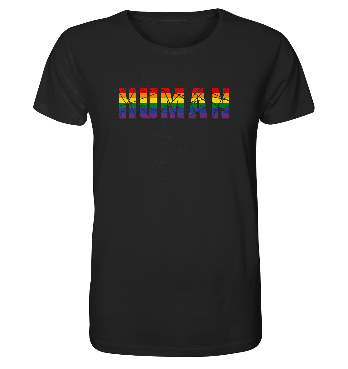HUMAN in Regenbogen-Farben - Organic Shirt