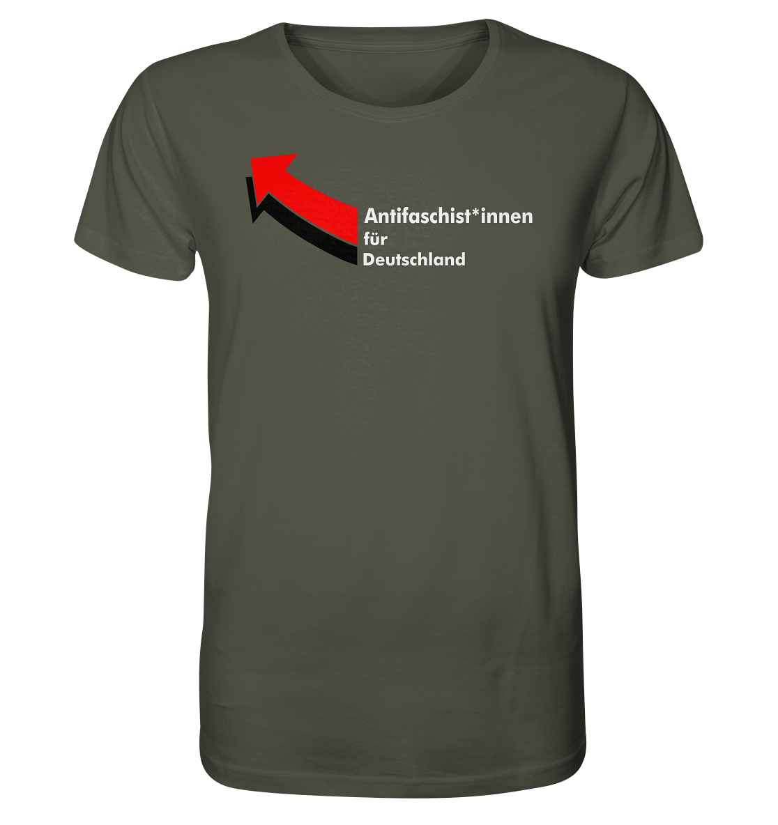 Antifaschist*innen für Deutschland (weiße Schrift) Unisex Shirt