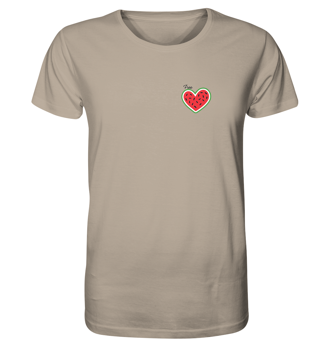 Free Palestine "Melon Heart Edition" - Organic Shirt