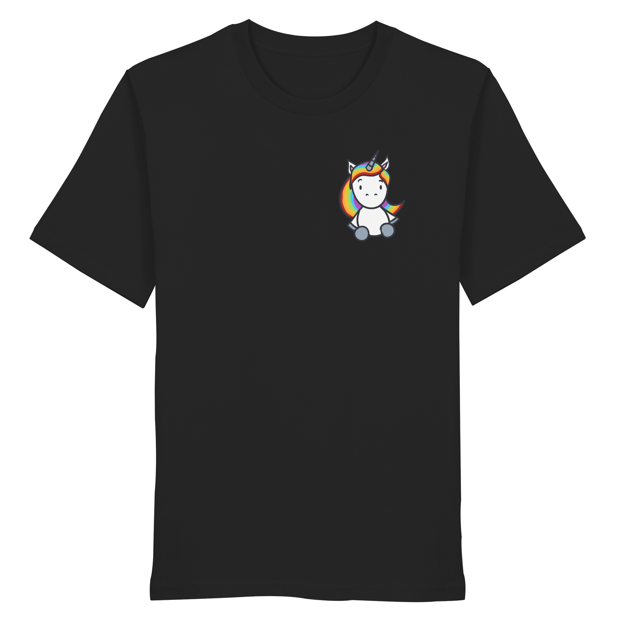 Schwarz Weiß wird Regenbogen Farben Backprint (dunkel) - Organic Shirt