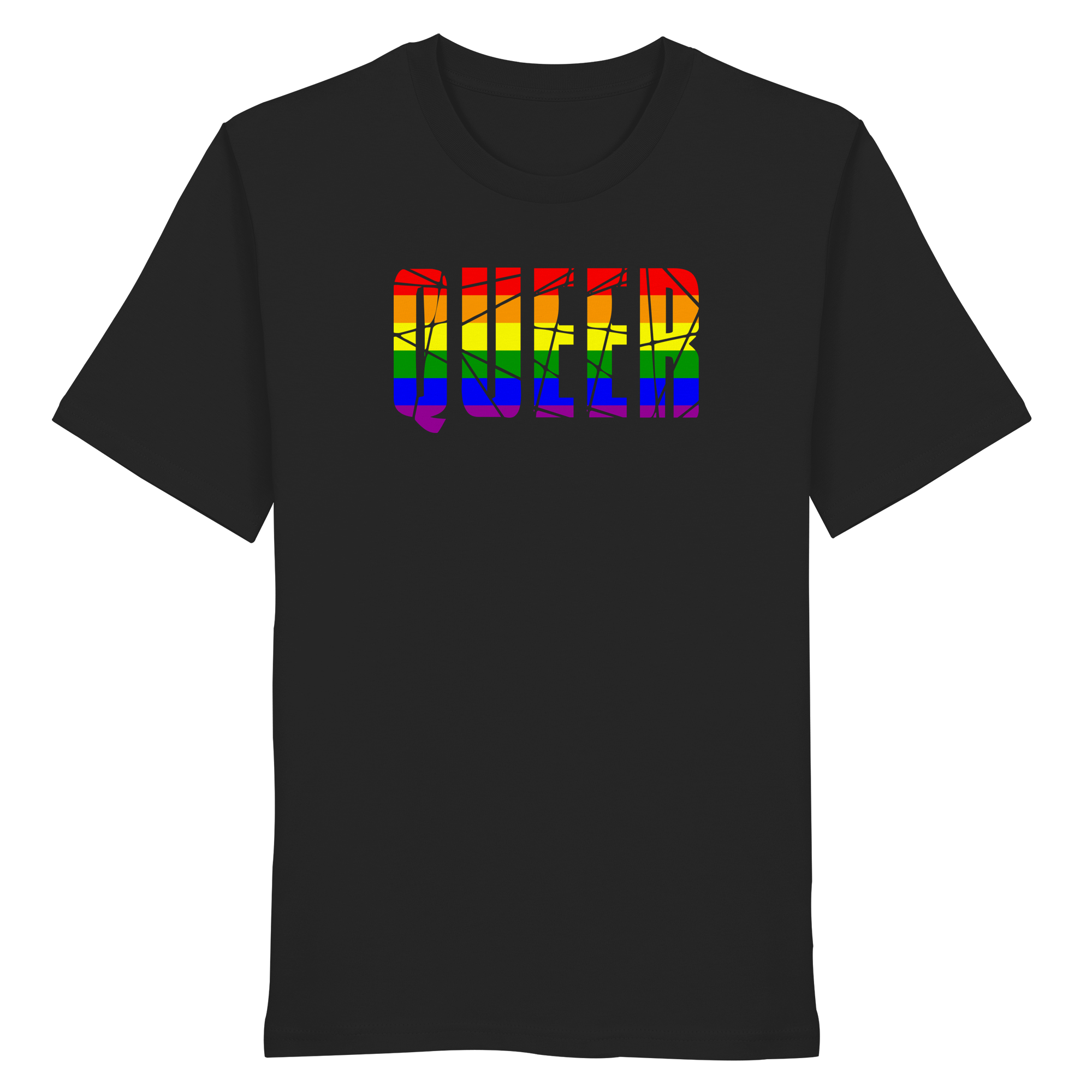 QUEER in Regenbogen Farben - Organic Shirt